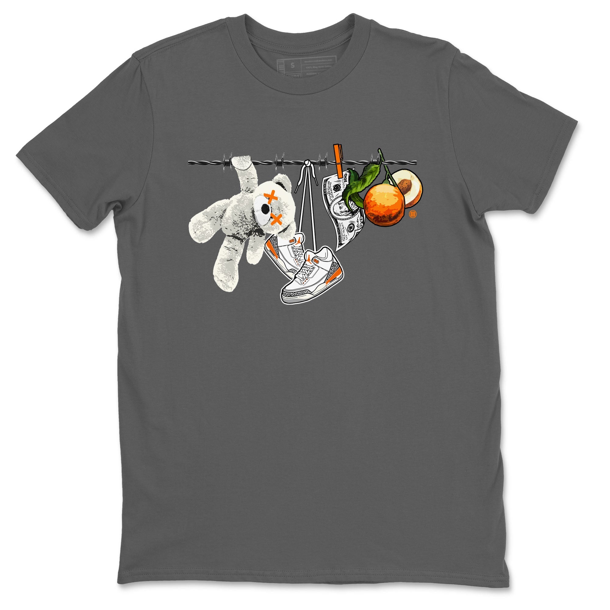 3s Georgia Peach shirt to match jordans Clothesline sneaker tees Air Jordan 3 Retro Georgia Peach Drip Gear Zone unisex cotton Cool Grey 2 crew neck shirt