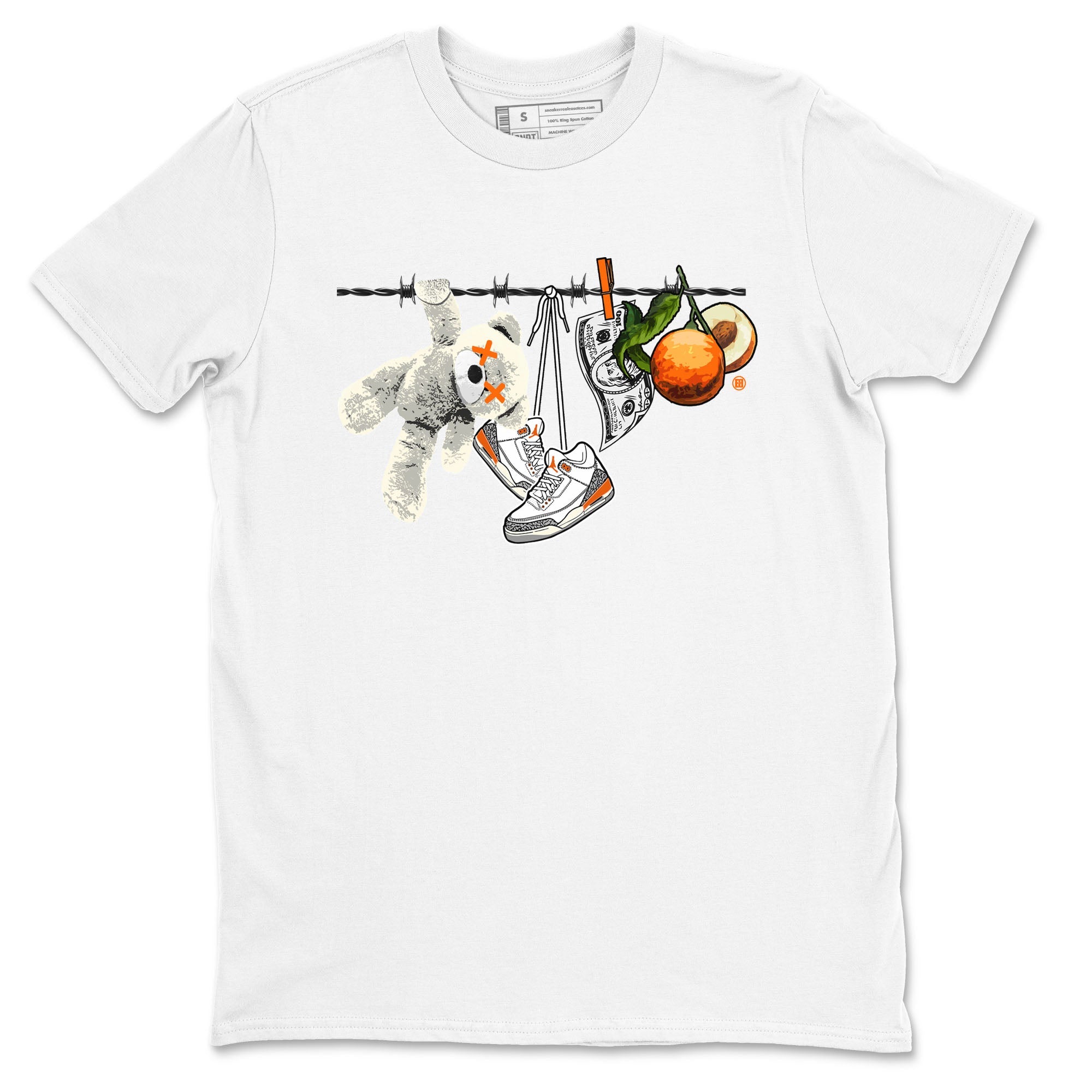 3s Georgia Peach shirt to match jordans Clothesline sneaker tees Air Jordan 3 Retro Georgia Peach Drip Gear Zone unisex cotton White 2 crew neck shirt
