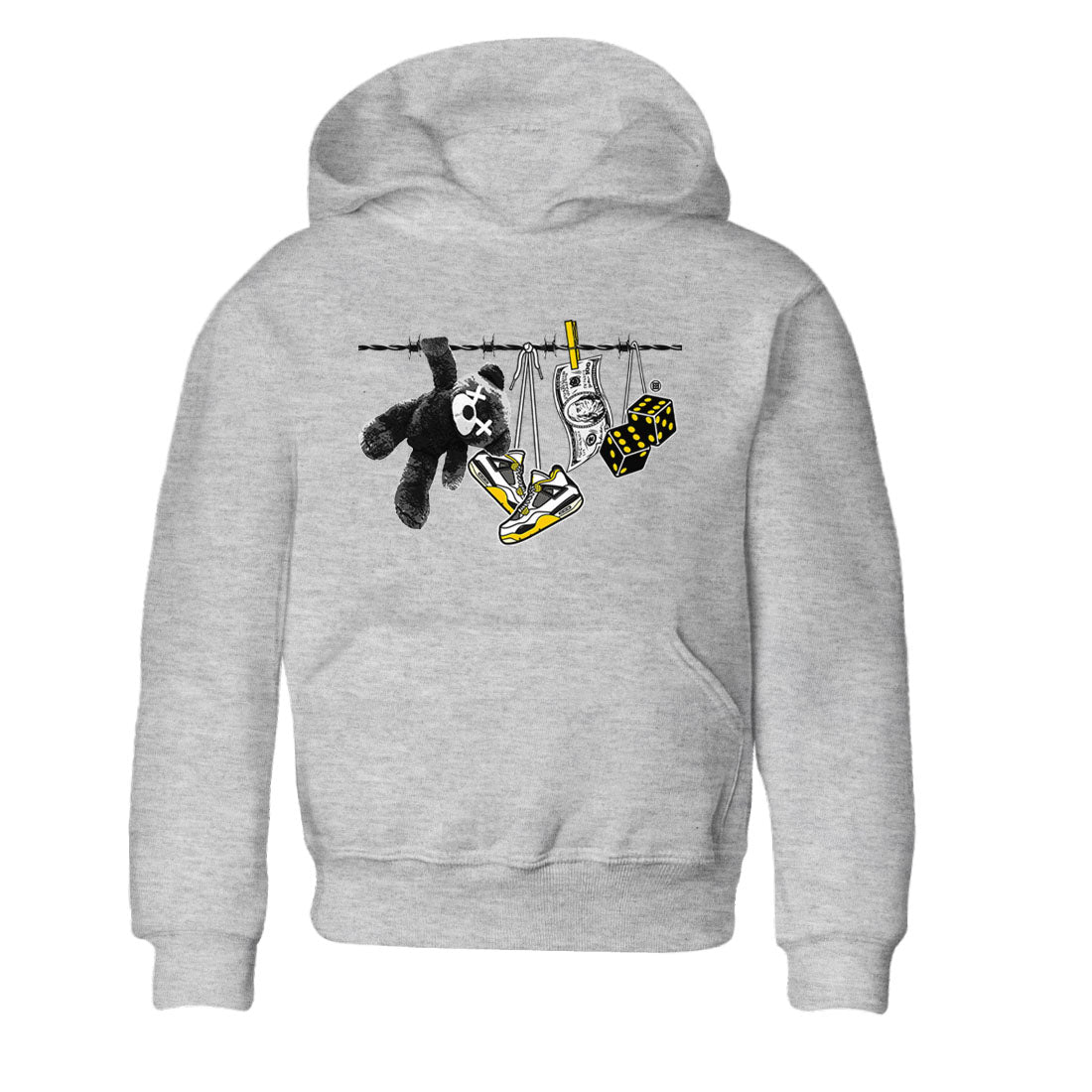 Air Jordan 4 Vivid Sulfur shirt to match jordans Clothesline sneaker tees 4s Vivid Sulfur Drip Gear Zone baby toddler Heather Grey 2 cotton Shirt