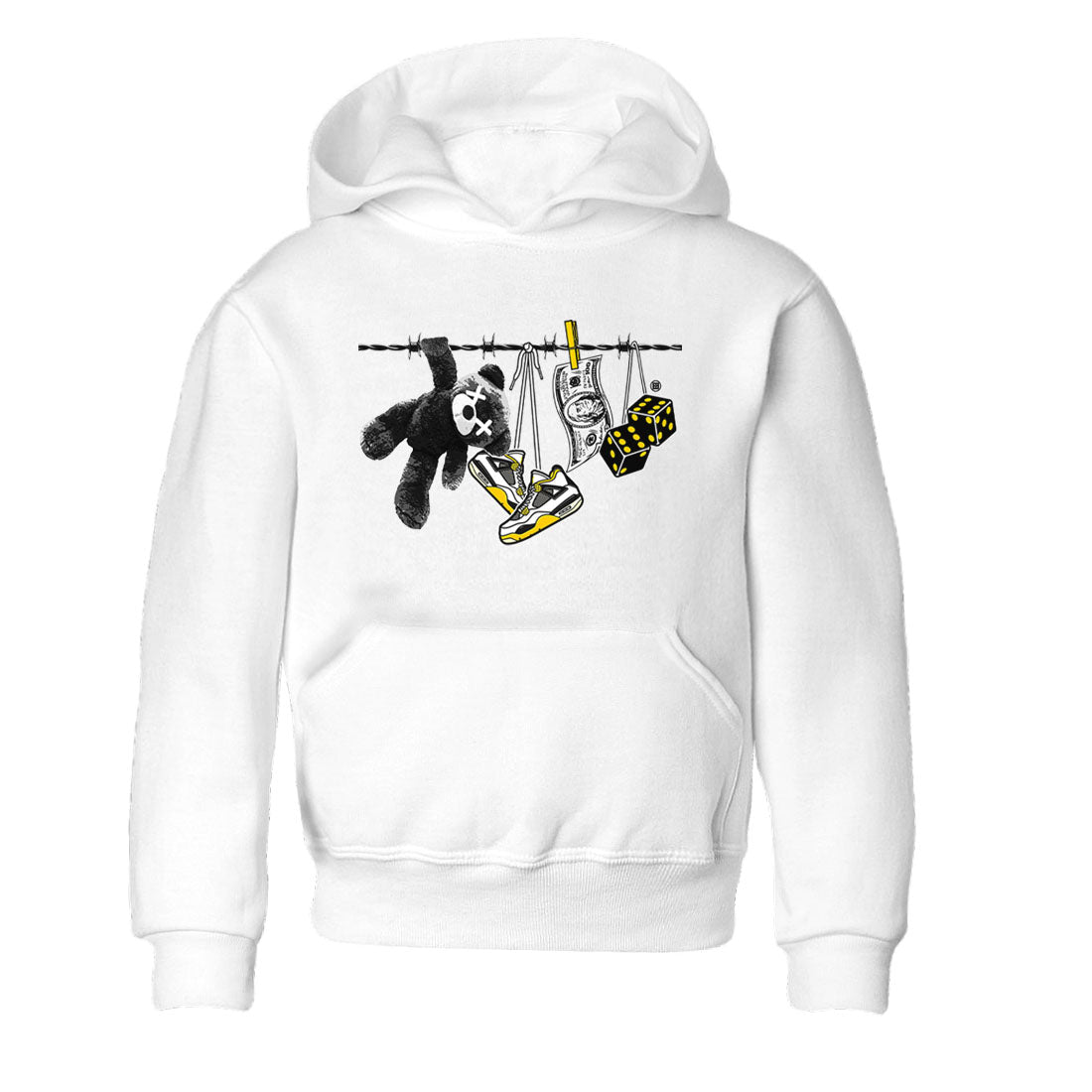 Air Jordan 4 Vivid Sulfur shirt to match jordans Clothesline sneaker tees 4s Vivid Sulfur Drip Gear Zone baby toddler White 2 cotton Shirt