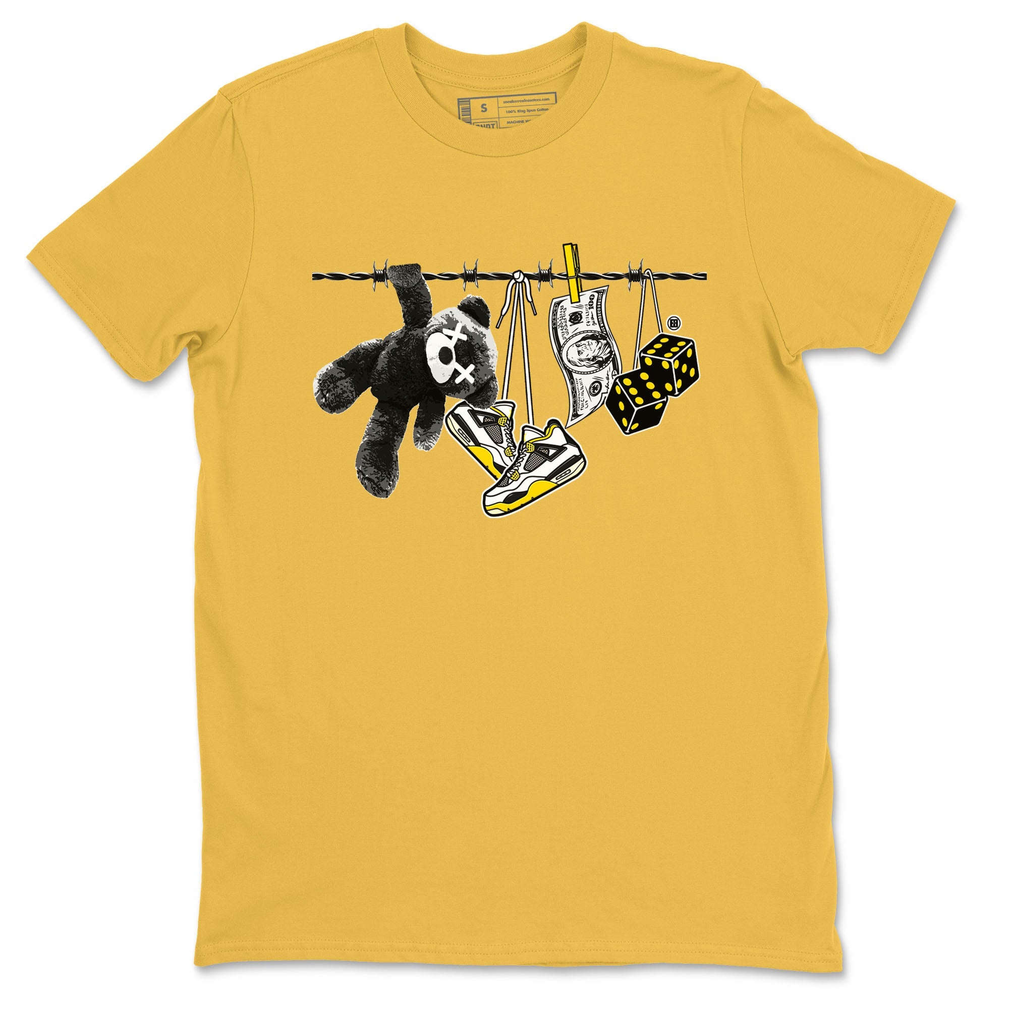 Air Jordan 4 Vivid Sulfur shirt to match jordans Clothesline sneaker tees 4s Vivid Sulfur Drip Gear Zone unisex cotton Daisy 2 crew neck shirt