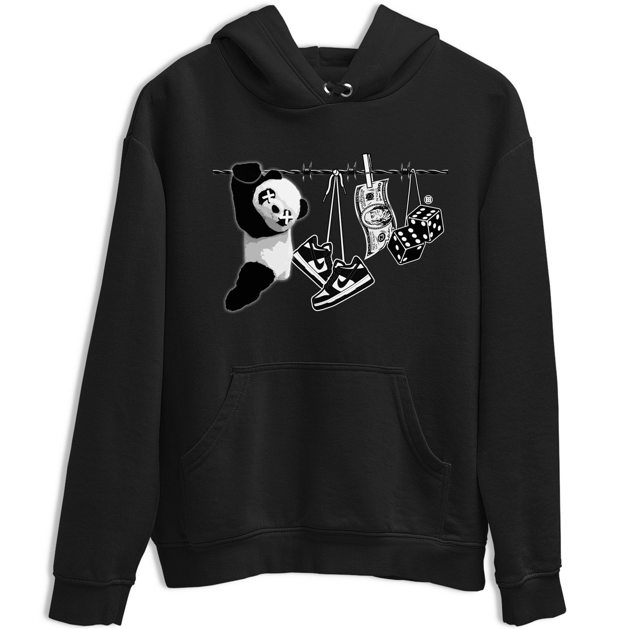 Dunk Panda shirt to match jordans Clothesline sneaker tees Dunk White Black Panda Drip Gear Zone Unisex Black 2 T-Shirt