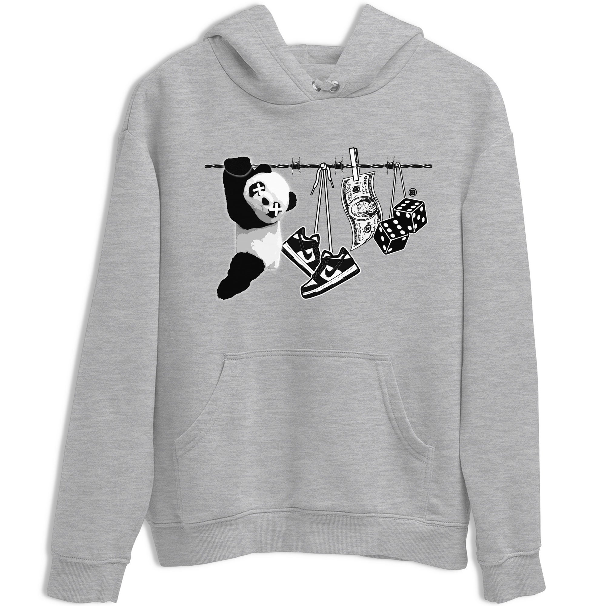 Dunk Panda shirt to match jordans Clothesline sneaker tees Dunk White Black Panda Drip Gear Zone Unisex Heather Grey 2 T-Shirt