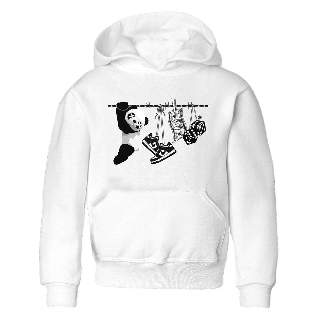 Dunk Panda shirt to match jordans Clothesline sneaker tees Dunk White Black Panda Drip Gear Zone Baby Toddler White 2 T-Shirt