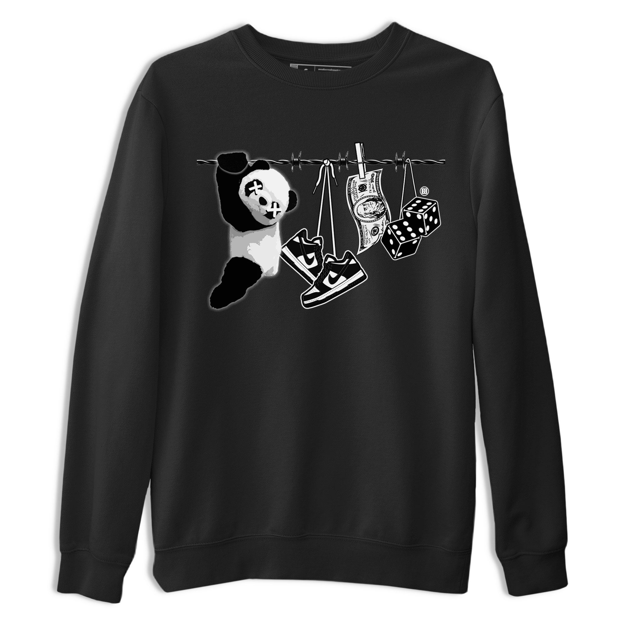 Dunk Panda shirt to match jordans Clothesline sneaker tees Dunk White Black Panda Drip Gear Zone Unisex Black 2 T-Shirt
