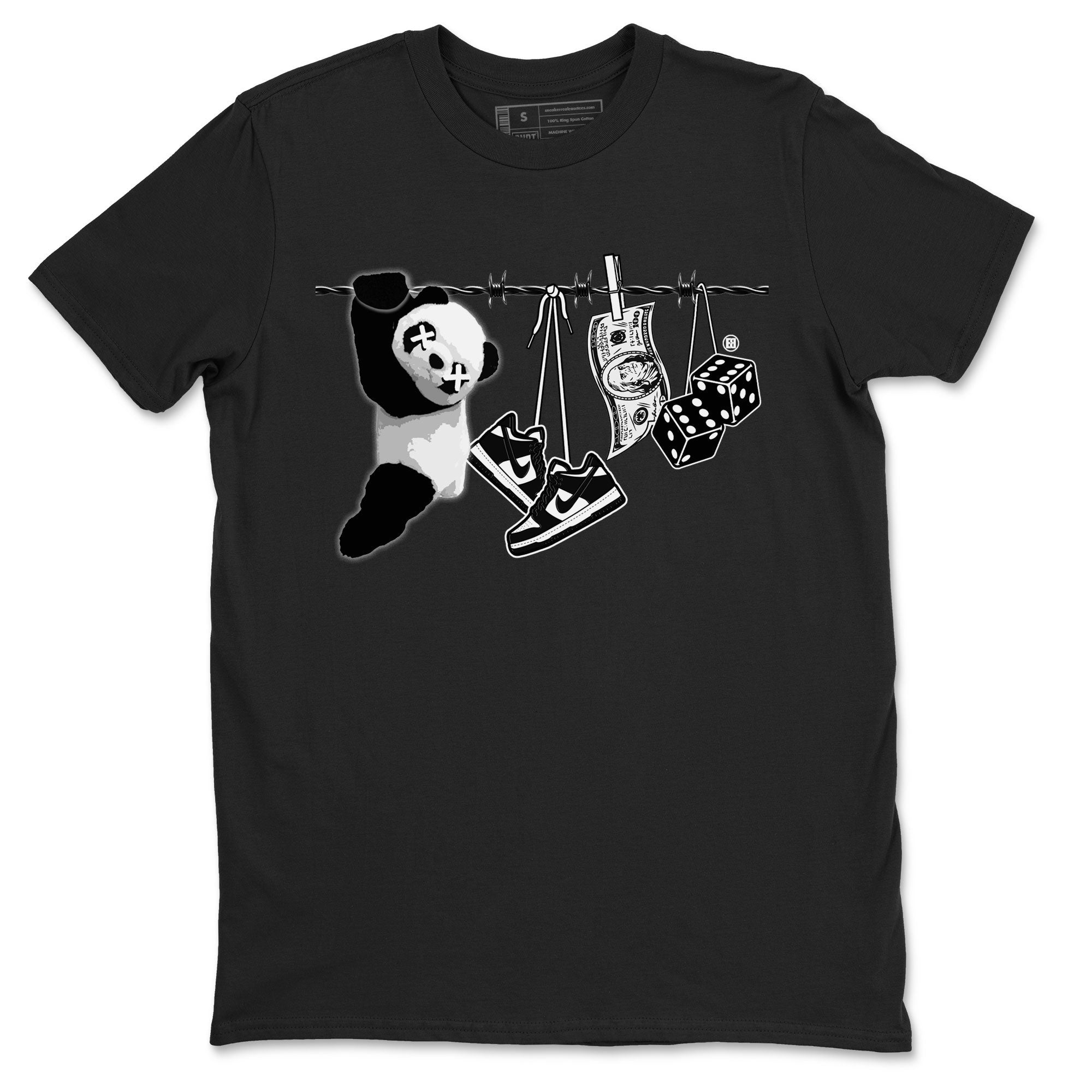 Dunk Panda shirt to match jordans Clothesline sneaker tees Dunk White Black Panda Drip Gear Zone Unisex Black 2 T-Shirt