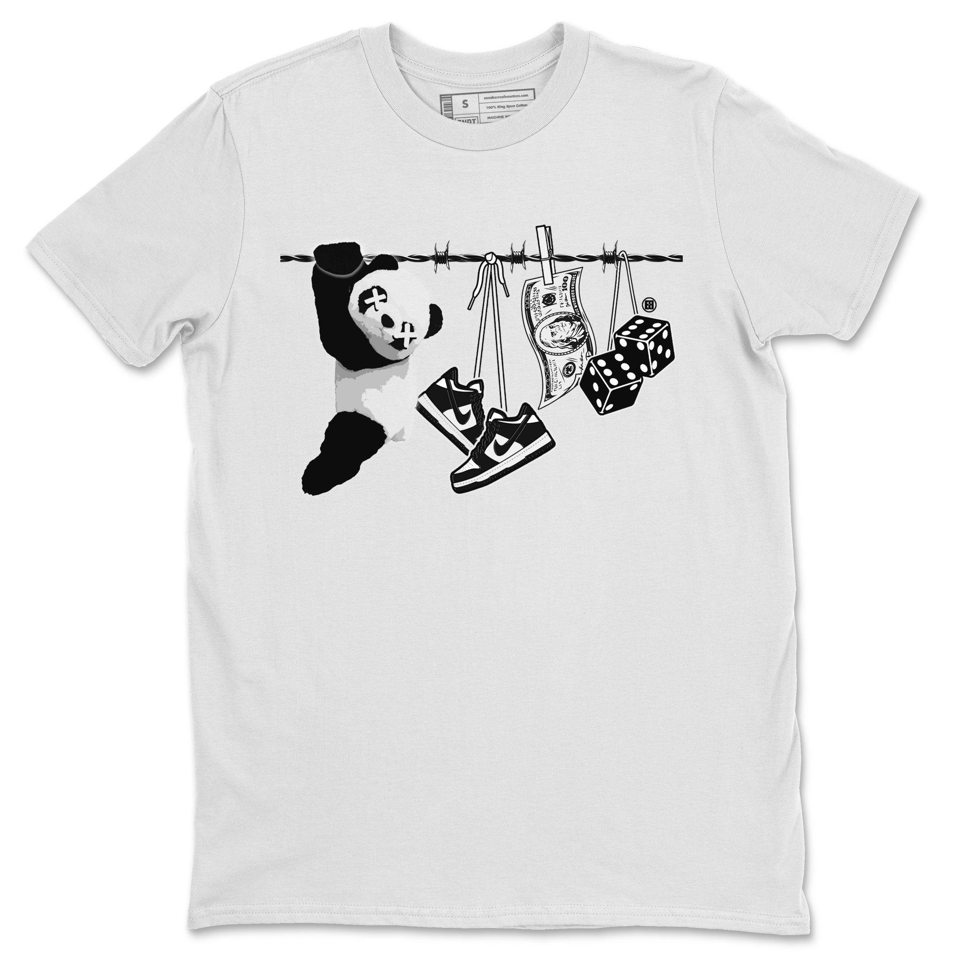 Dunk Panda shirt to match jordans Clothesline sneaker tees Dunk White Black Panda Drip Gear Zone Unisex White 2 T-Shirt