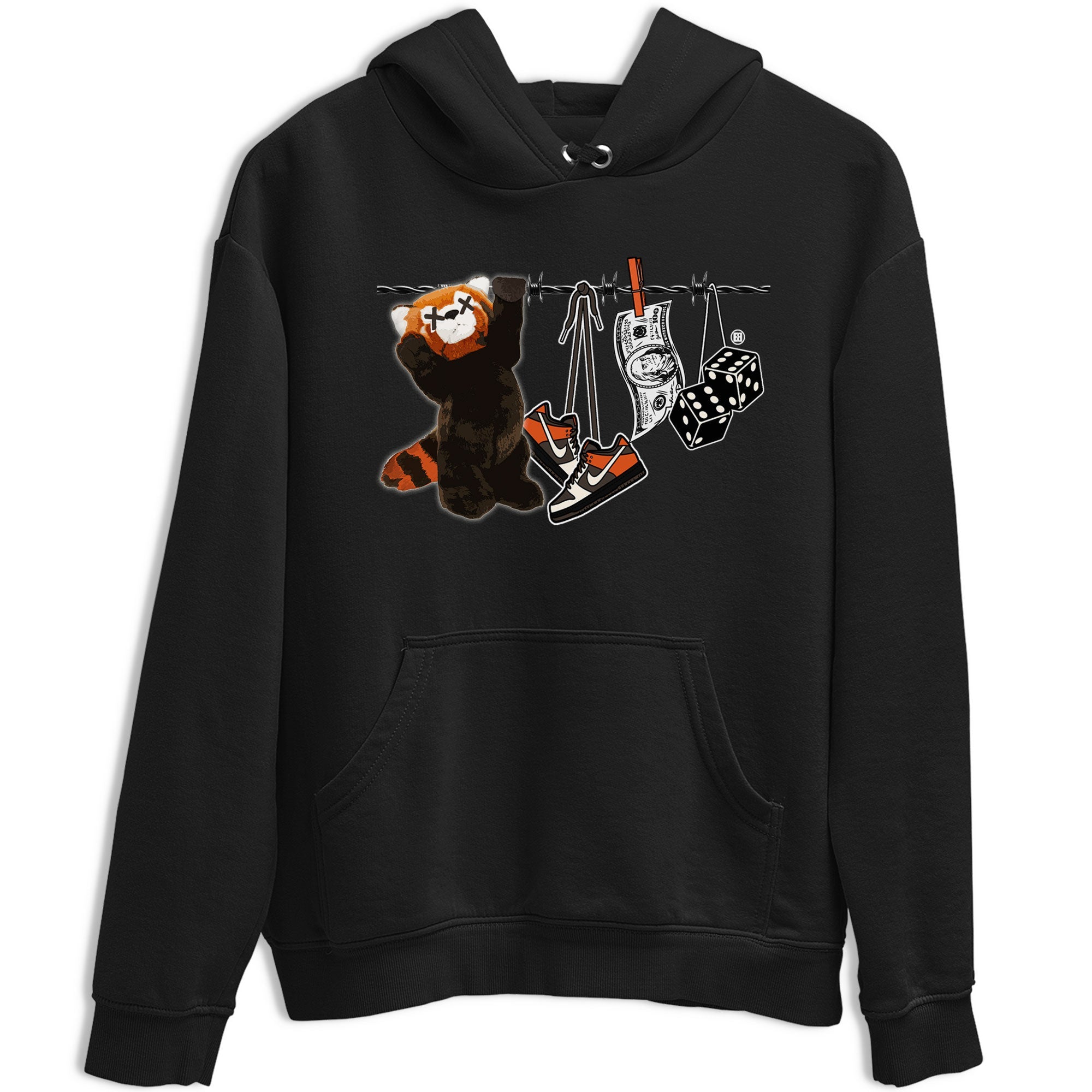 Dunk Red Panda shirt to match jordans Clothesline sneaker tees Dunk Low Red Panda Drip Gear Zone Unisex Black 2 T-Shirt