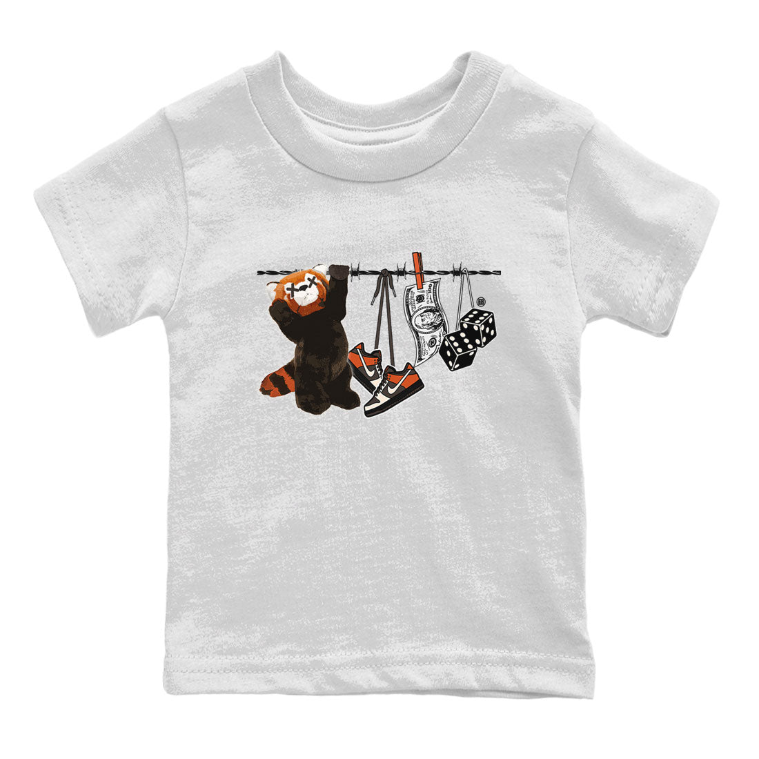 Dunk Red Panda shirt to match jordans Clothesline sneaker tees Dunk Low Red Panda Drip Gear Zone Baby Toddler White 2 T-Shirt