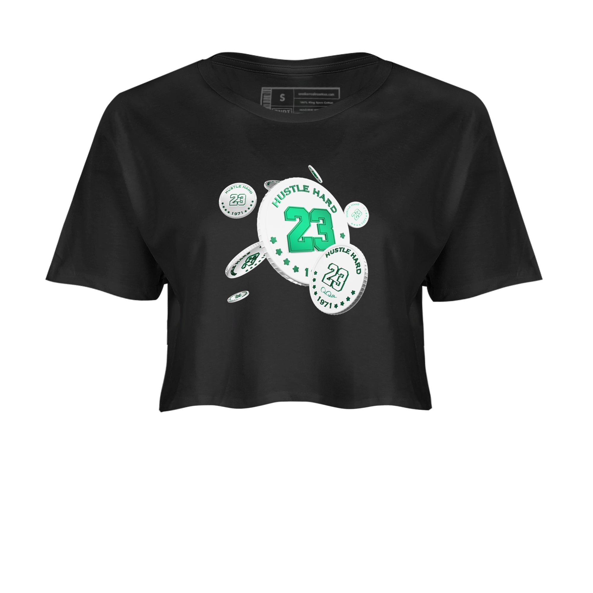 4s Oxidized Green shirts to match jordans Coin Drop sneaker match tees Air Jordan 4 Oxidized Green Drip Gear Zone streetwear brand Black 2 crop tee