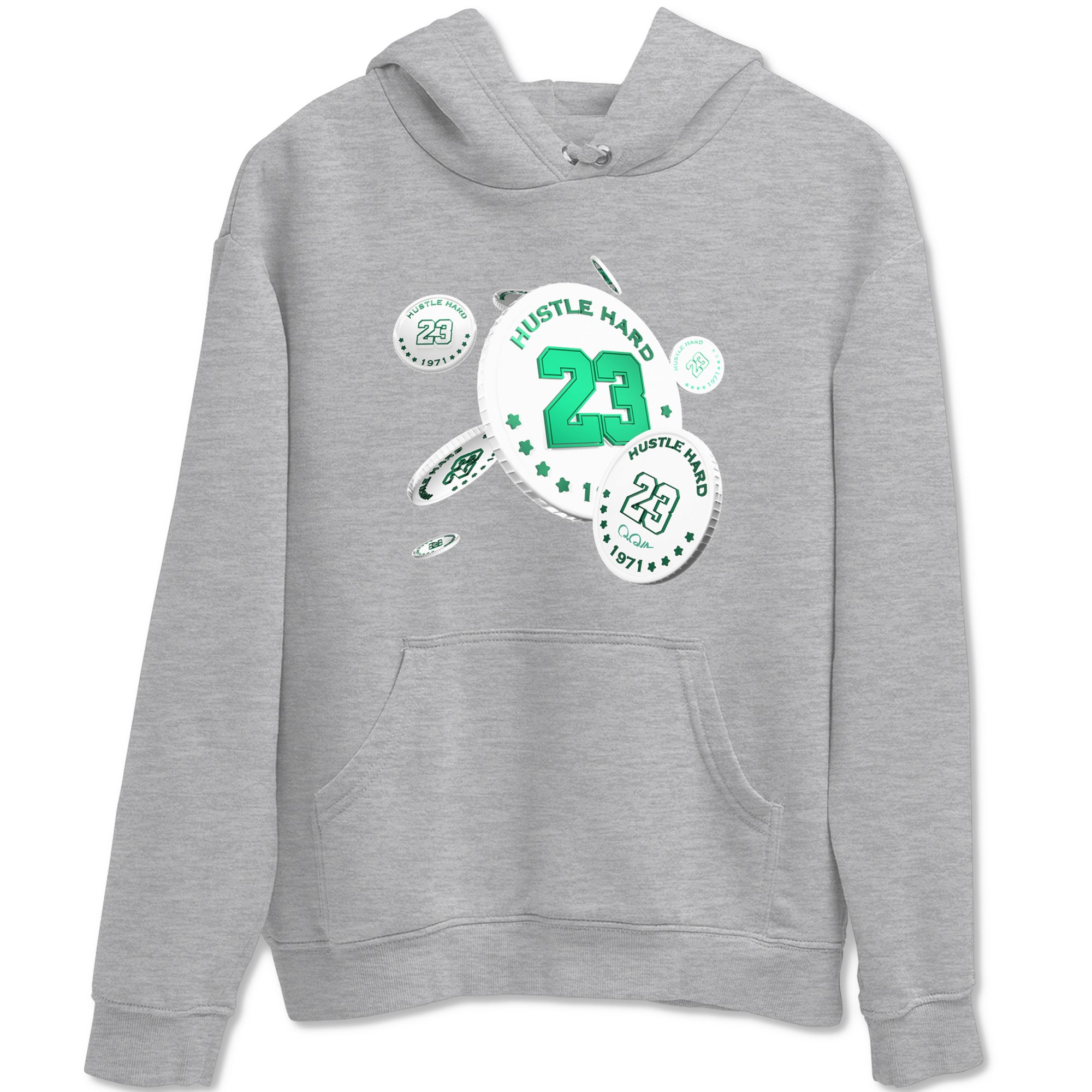 4s Oxidized Green shirts to match jordans Coin Drop sneaker match tees Air Jordan 4 Oxidized Green Drip Gear Zone streetwear brand Heather Grey 2 unisex cotton tee