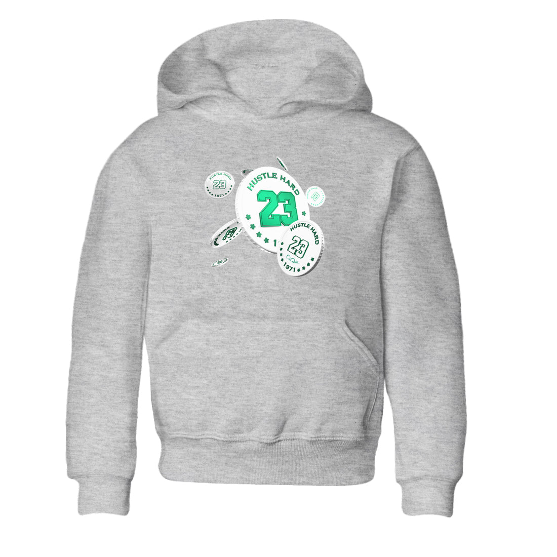 4s Oxidized Green shirts to match jordans Coin Drop sneaker match tees Air Jordan 4 Oxidized Green Drip Gear Zone streetwear brand Baby and Youth Heather Grey 2 cotton tee