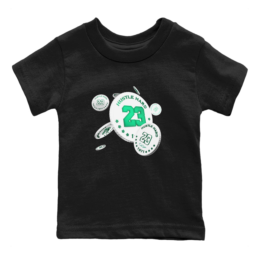 4s Oxidized Green shirts to match jordans Coin Drop sneaker match tees Air Jordan 4 Oxidized Green Drip Gear Zone streetwear brand Baby and Youth Black 2 cotton tee