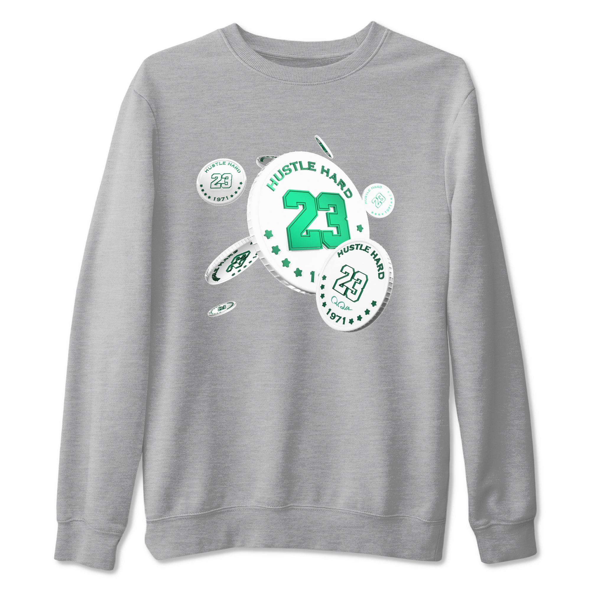 4s Oxidized Green shirts to match jordans Coin Drop sneaker match tees Air Jordan 4 Oxidized Green Drip Gear Zone streetwear brand Heather Grey 2 unisex cotton tee