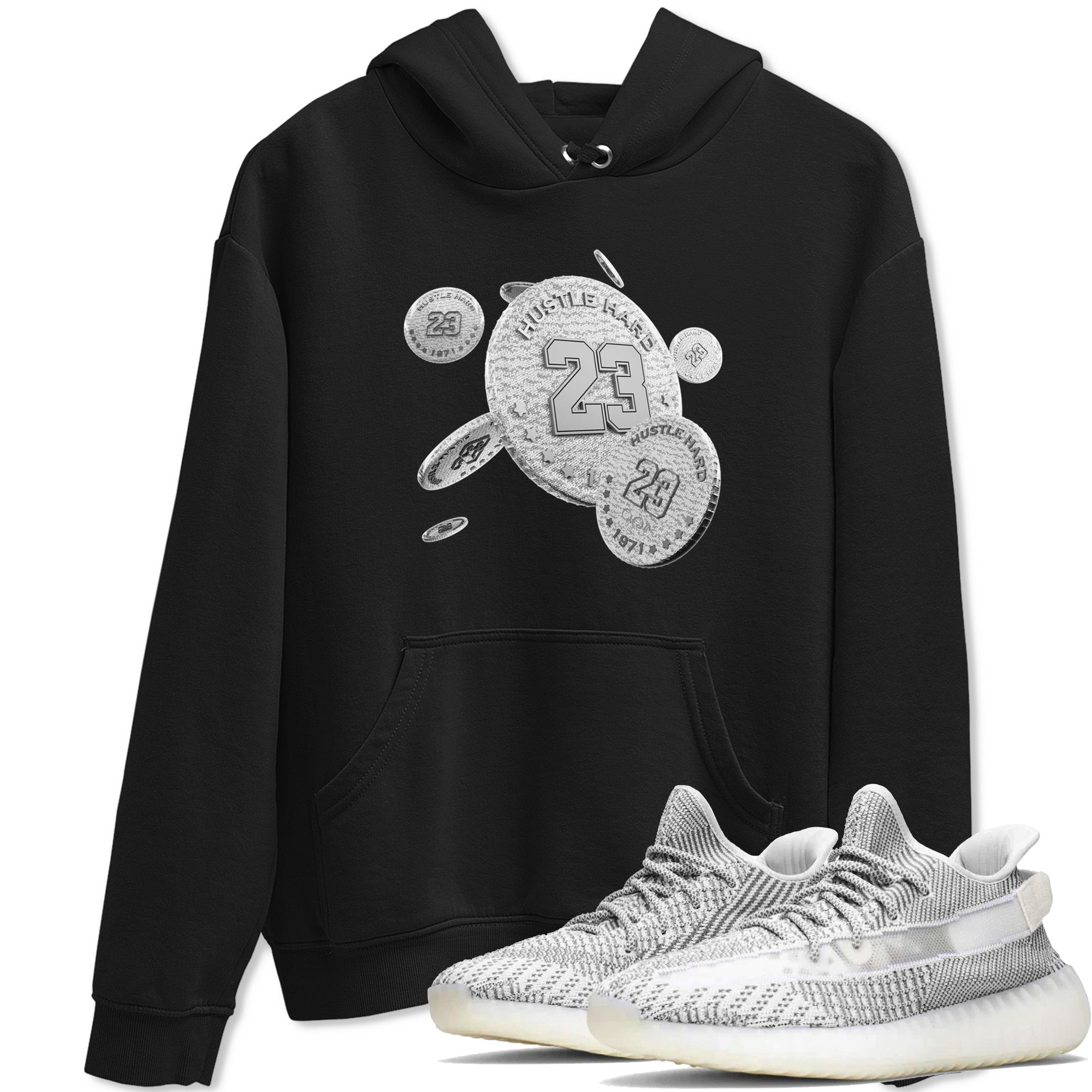 Yeezy 350 Static shirt to match jordans Coin Drop sneaker tees Adidas Yeezy 350 Static Drip Gear Zone Unisex Black 1 T-Shirt