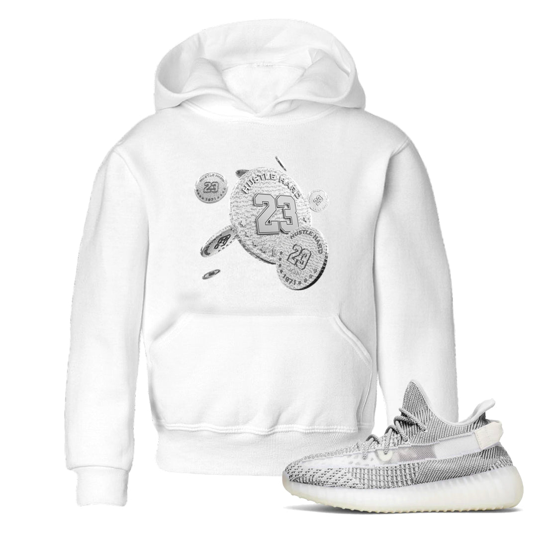 Yeezy 350 Static shirt to match jordans Coin Drop sneaker tees Adidas Yeezy 350 Static Drip Gear Zone Baby Toddler White 1 T-Shirt