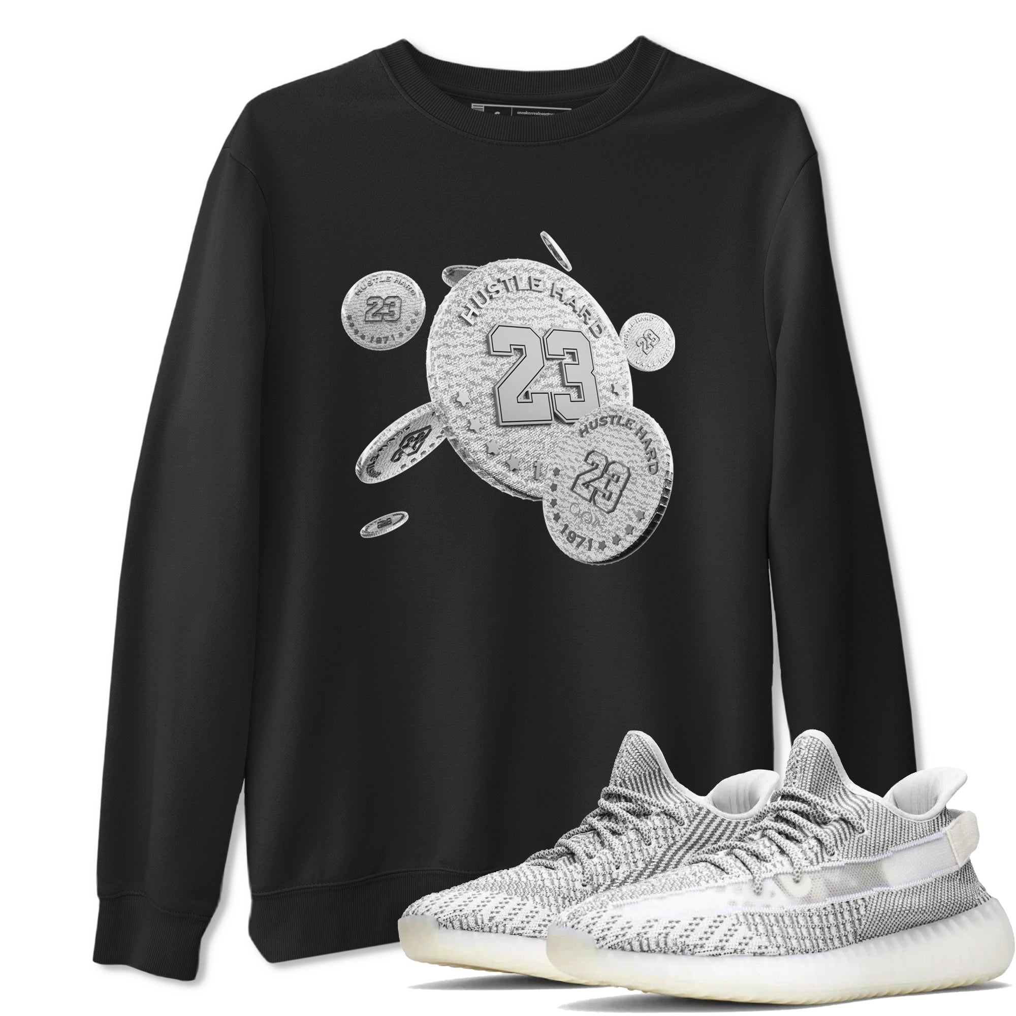 Yeezy 350 Static shirt to match jordans Coin Drop sneaker tees Adidas Yeezy 350 Static Drip Gear Zone Unisex Black 1 T-Shirt