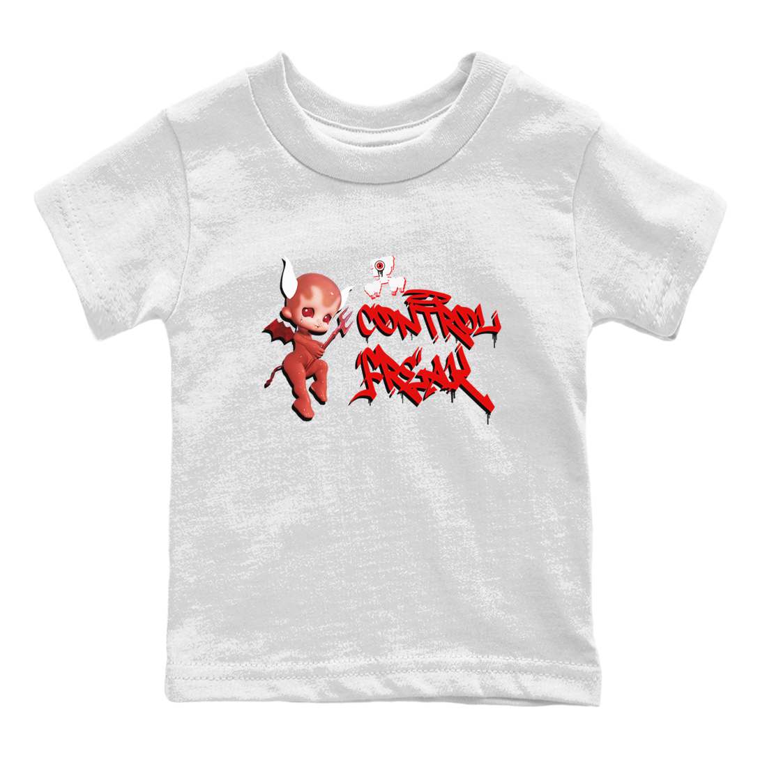 Air Jordan 1 University Red shirt to match jordans Control Freak sneaker tees Air Jordan 1 University Red Drip Gear Zone Casual Crew Neck T-Shirt Baby Toddler White 2 T-Shirt