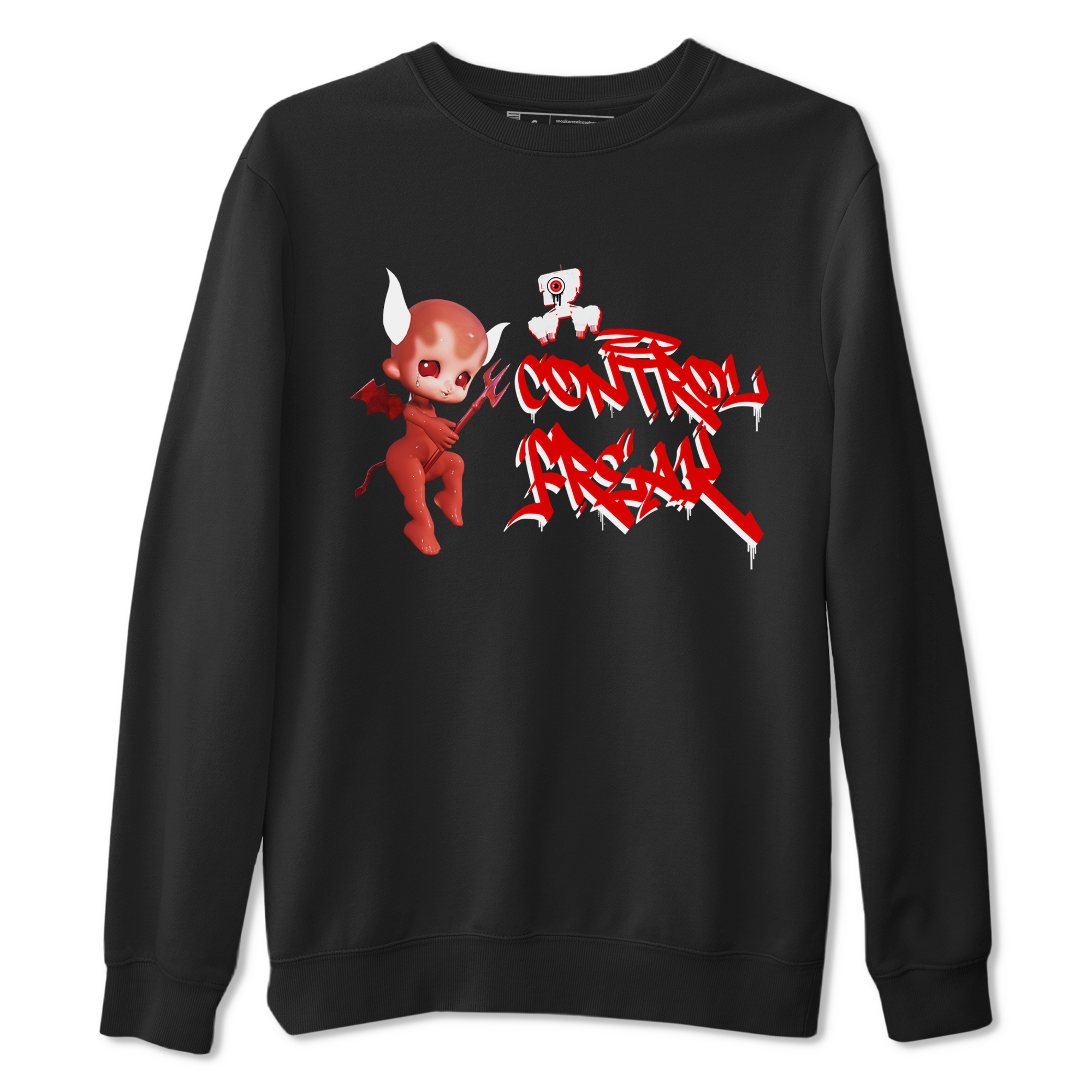 Air Jordan 1 University Red shirt to match jordans Control Freak sneaker tees Air Jordan 1 University Red Drip Gear Zone Casual Crew Neck T-Shirt Unisex Black 2 T-Shirt