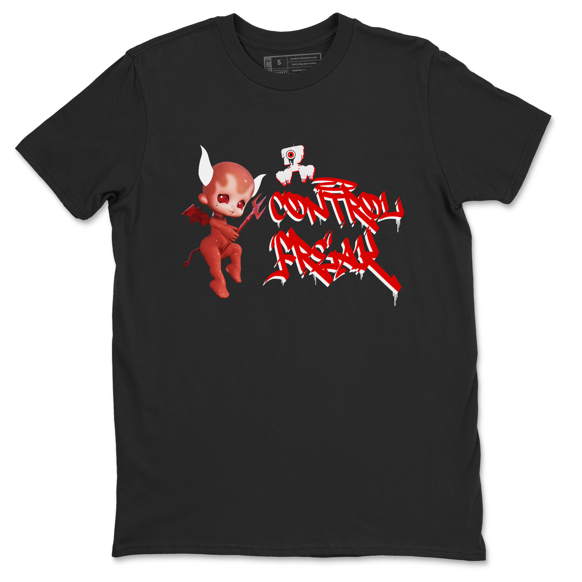 Air Jordan 1 University Red shirt to match jordans Control Freak sneaker tees Air Jordan 1 University Red Drip Gear Zone Casual Crew Neck T-Shirt Unisex Black 2 T-Shirt