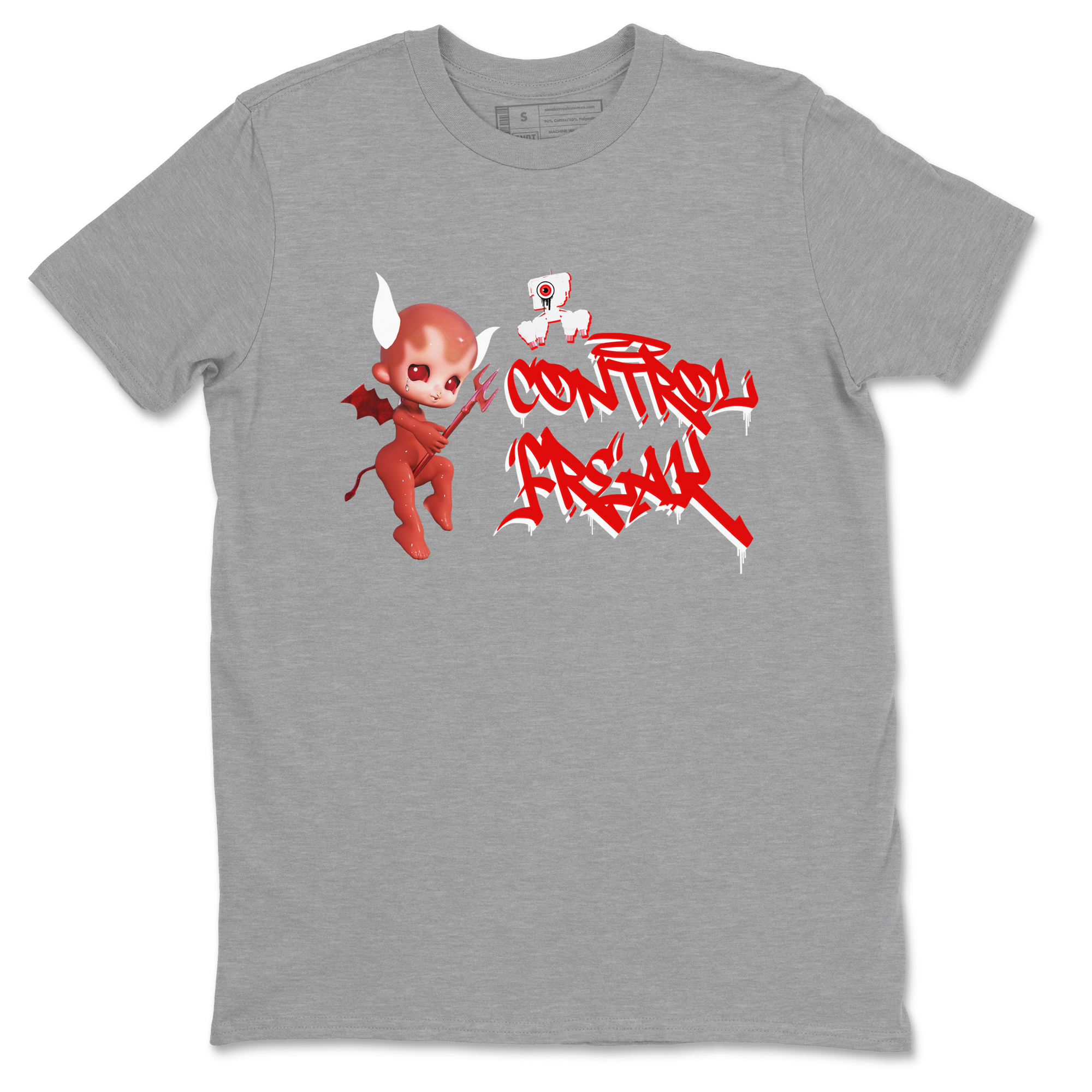 Air Jordan 1 University Red shirt to match jordans Control Freak sneaker tees Air Jordan 1 University Red Drip Gear Zone Casual Crew Neck T-Shirt Unisex Heather Grey 2 T-Shirt