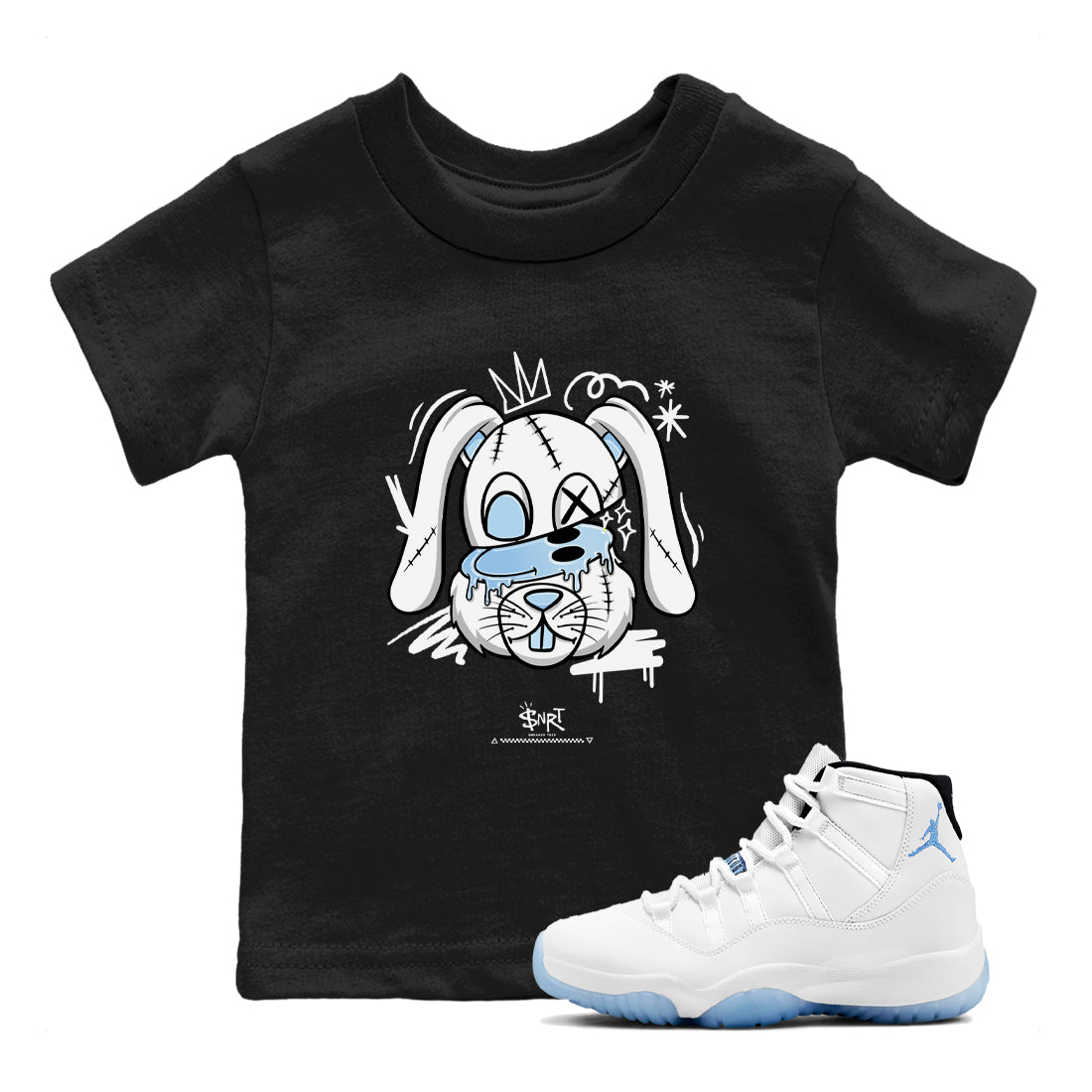 11s Columbia shirts to match jordans Crazy Bunny sneaker match tees Air Jordan 11 Columbia Drip Gear Zone streetwear brand Baby and Youth Black 1 cotton tee