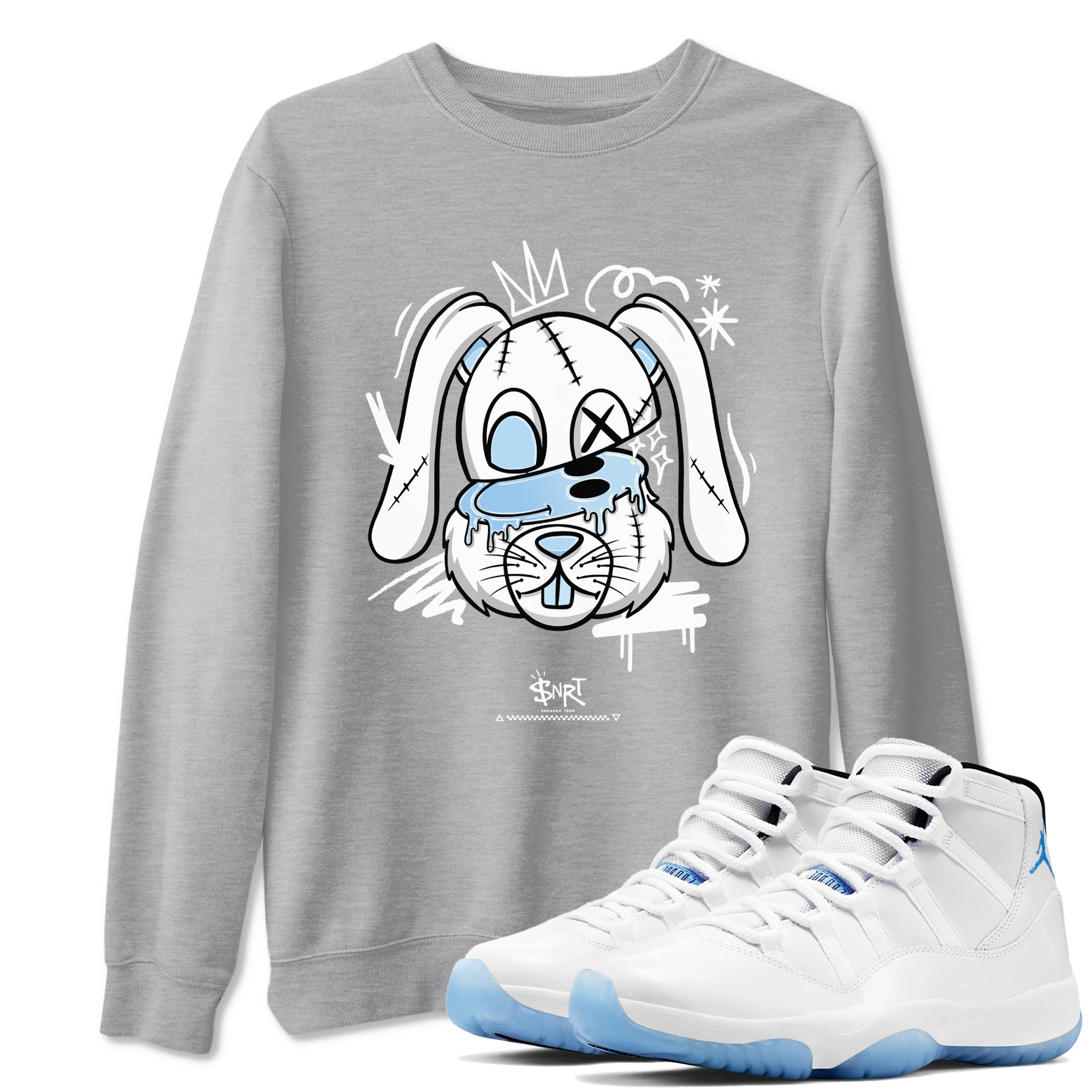 11s Columbia shirts to match jordans Crazy Bunny sneaker match tees Air Jordan 11 Columbia Drip Gear Zone streetwear brand Heather Grey 1 unisex cotton tee
