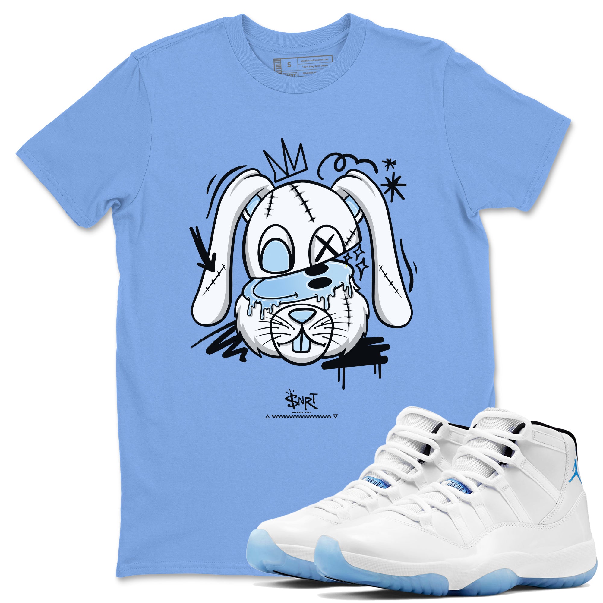 11s Columbia shirts to match jordans Crazy Bunny sneaker match tees Air Jordan 11 Columbia Drip Gear Zone streetwear brand Carolina Blue 1 unisex cotton tee