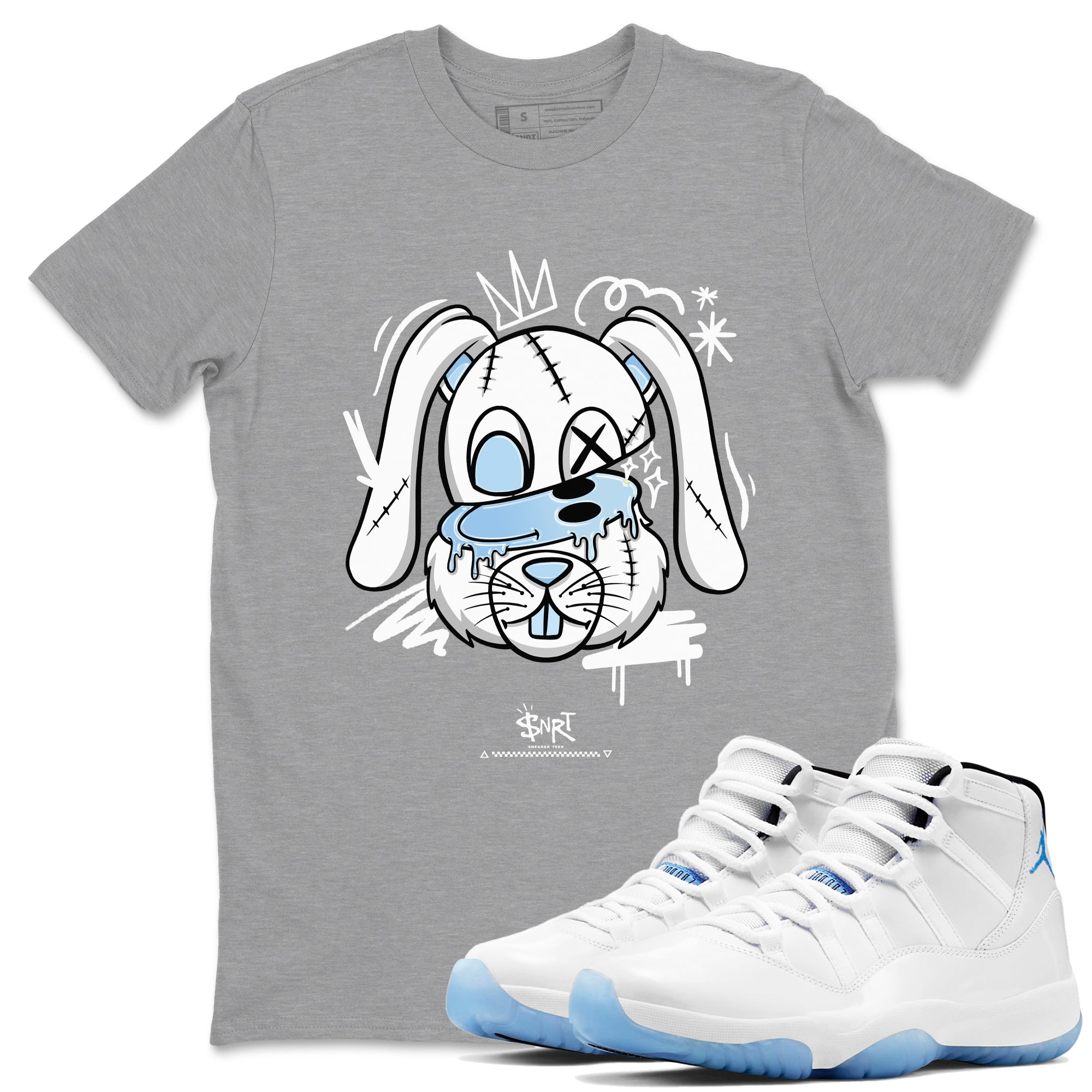 11s Columbia shirts to match jordans Crazy Bunny sneaker match tees Air Jordan 11 Columbia Drip Gear Zone streetwear brand Heather Grey 1 unisex cotton tee