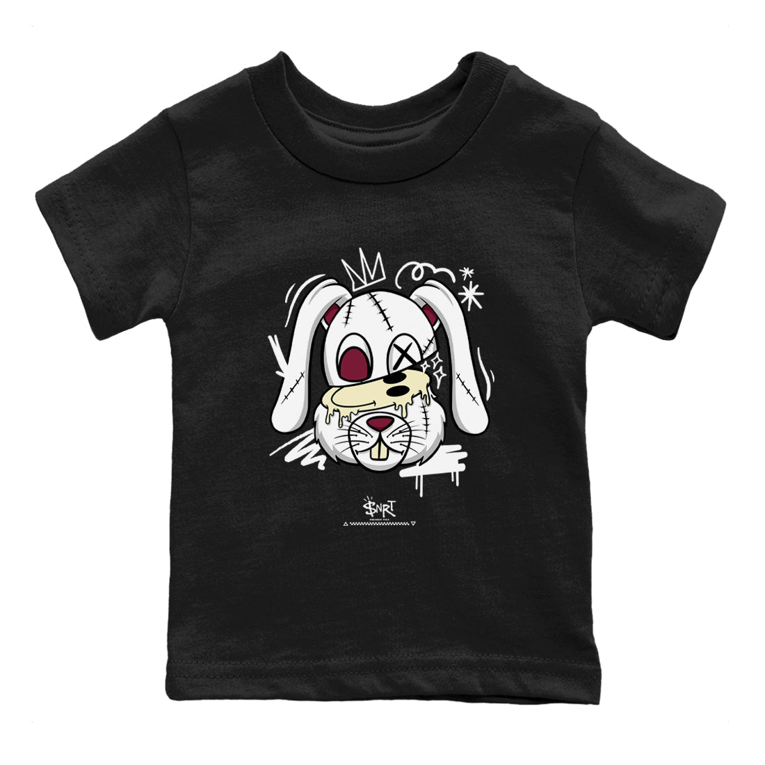 3s A Ma Maniere x Burgundy Crush shirts to match jordans Crazy Bunny sneaker match tees Air Jordan 3 A Ma Maniere x Burgundy Crush Drip Gear Zone streetwear brand Baby and Youth Black 2 cotton tee
