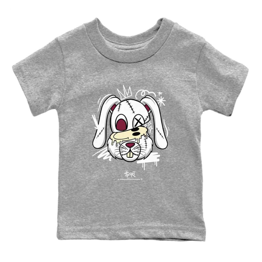 3s A Ma Maniere x Burgundy Crush shirts to match jordans Crazy Bunny sneaker match tees Air Jordan 3 A Ma Maniere x Burgundy Crush Drip Gear Zone streetwear brand Baby and Youth Heather Grey 2 cotton tee