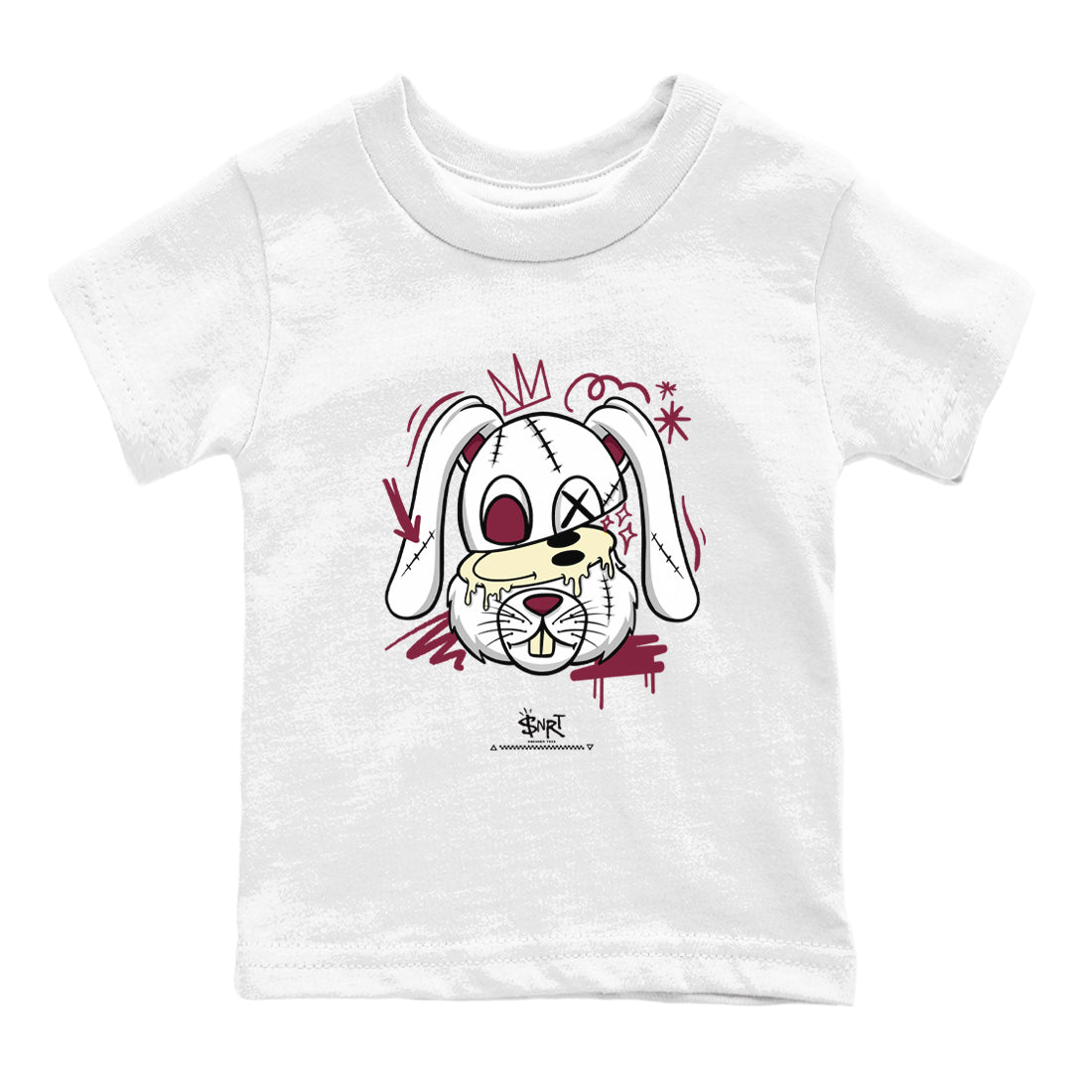 3s A Ma Maniere x Burgundy Crush shirts to match jordans Crazy Bunny sneaker match tees Air Jordan 3 A Ma Maniere x Burgundy Crush Drip Gear Zone streetwear brand Baby and Youth White 2 cotton tee