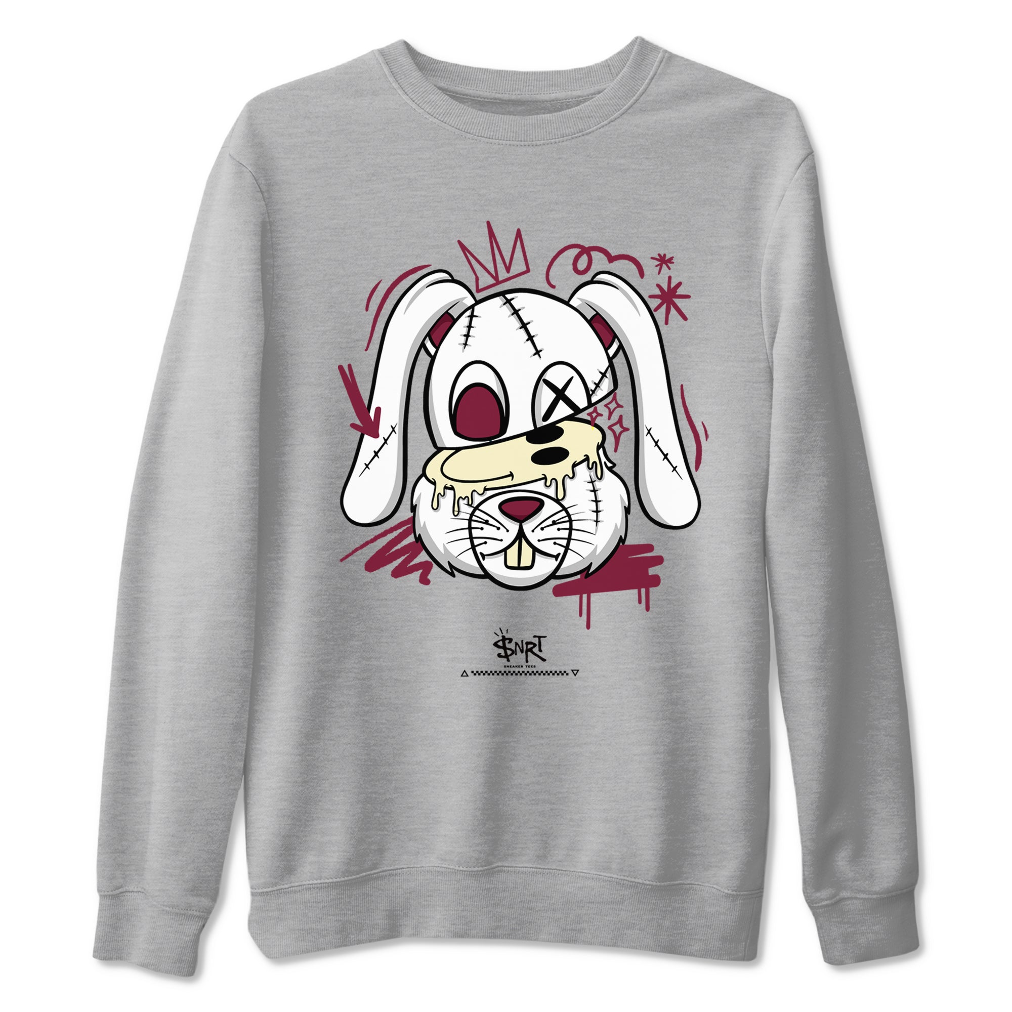 3s A Ma Maniere x Burgundy Crush shirts to match jordans Crazy Bunny sneaker match tees Air Jordan 3 A Ma Maniere x Burgundy Crush Drip Gear Zone streetwear brand Heather Grey 2 unisex cotton tee