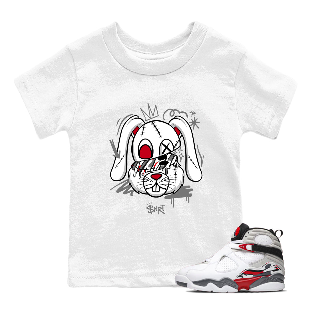 Sneaker Threads  Sneaker Tees To Match Air Jordan 8 Bunny  Crazy Bunny Youth Graphic Tee White 1. Perfect for Jordan releases 2025 colorways.