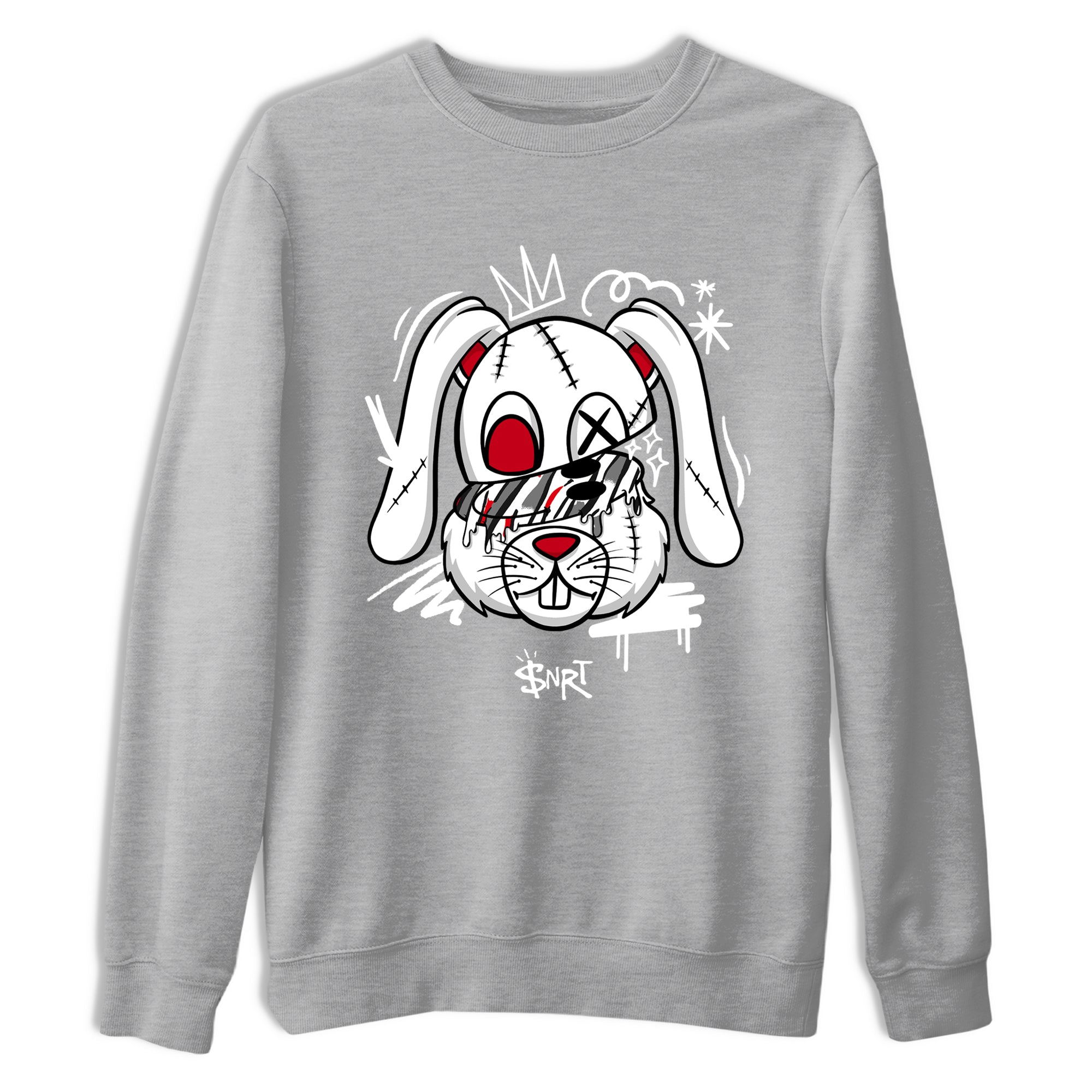 Sneaker Threads  Sneaker Tees To Match Air Jordan 8 Bunny  Crazy Bunny Graphic Tee Heather Grey 2. Perfect for Jordan releases 2025 colorways.