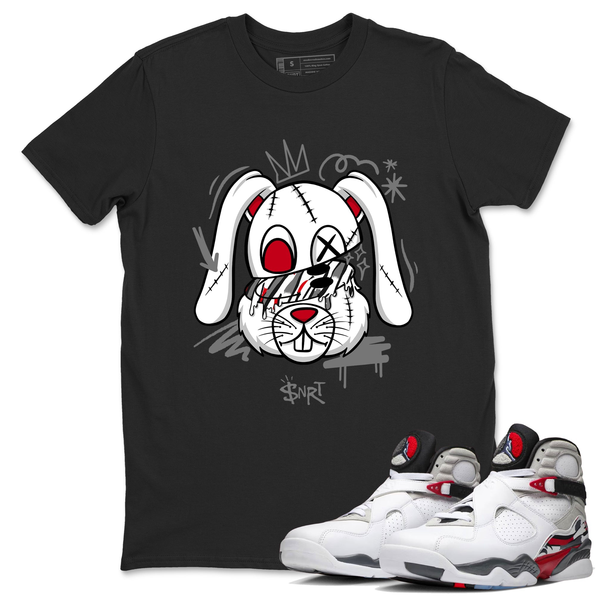 Sneaker Threads  Sneaker Tees To Match Air Jordan 8 Bunny  Crazy Bunny Graphic Tee Black 1. Perfect for Jordan releases 2025 colorways.