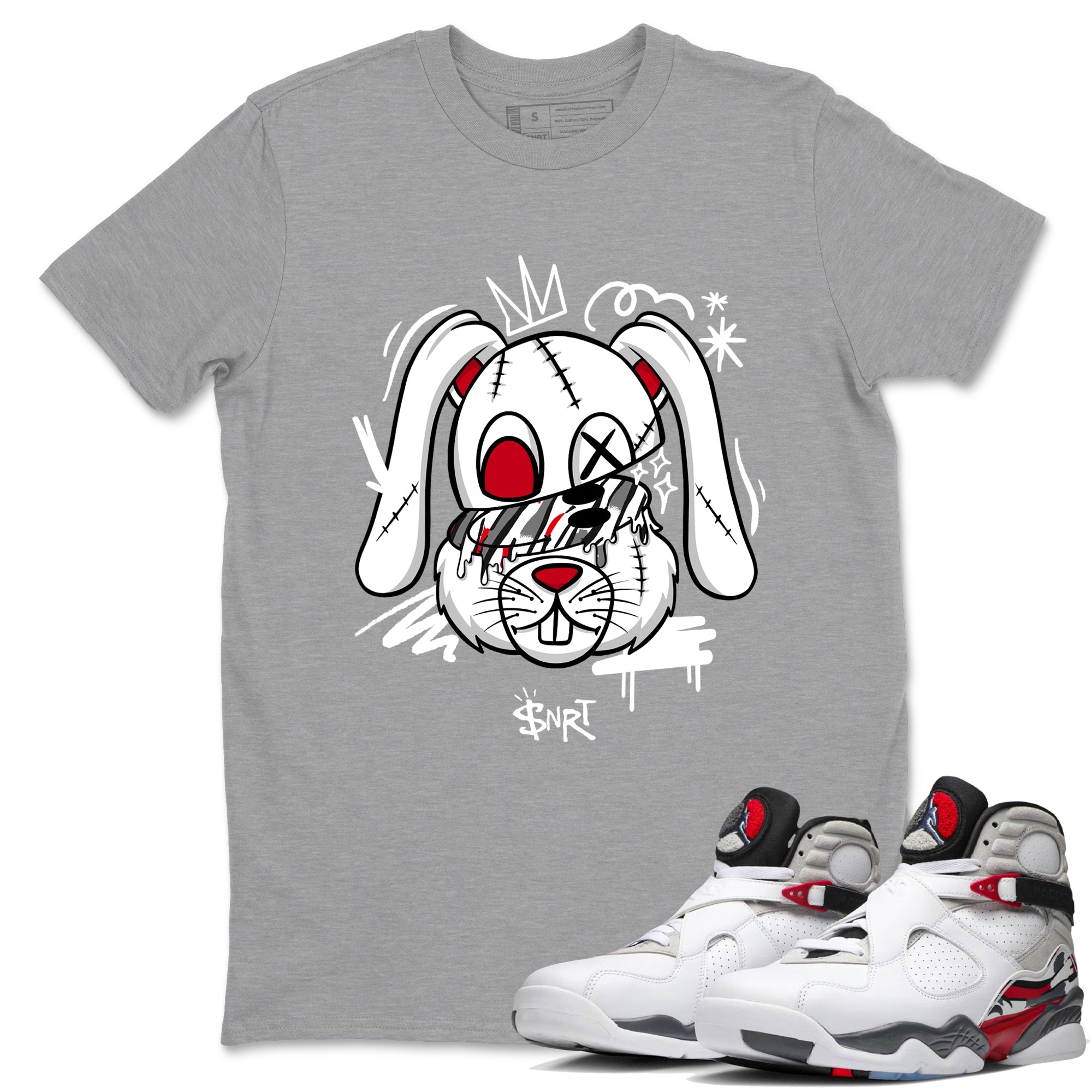 Sneaker Threads  Sneaker Tees To Match Air Jordan 8 Bunny  Crazy Bunny Graphic Tee Heather Grey 1. Perfect for Jordan releases 2025 colorways.