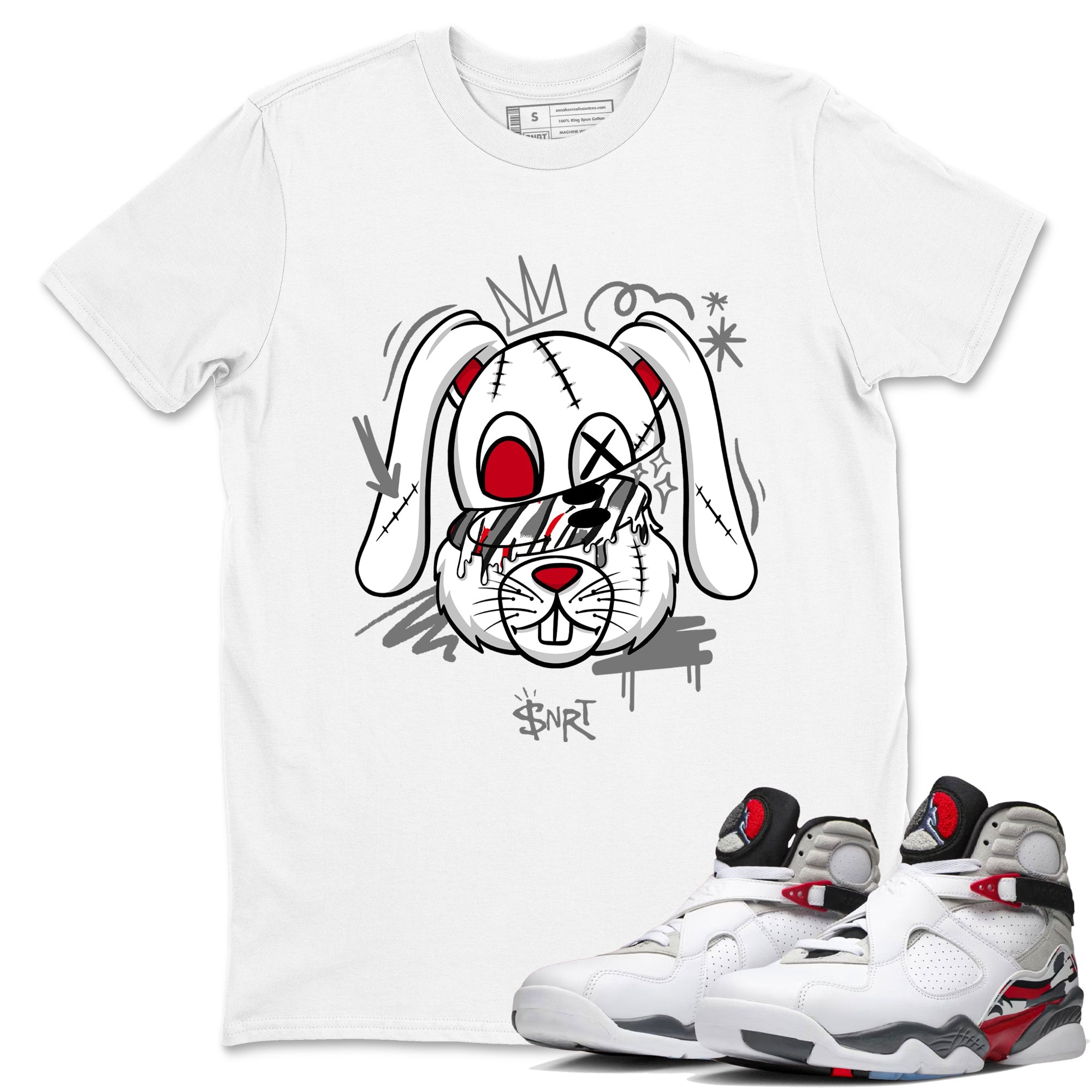 Sneaker Threads  Sneaker Tees To Match Air Jordan 8 Bunny  Crazy Bunny Graphic Tee White 1. Perfect for Jordan releases 2025 colorways.