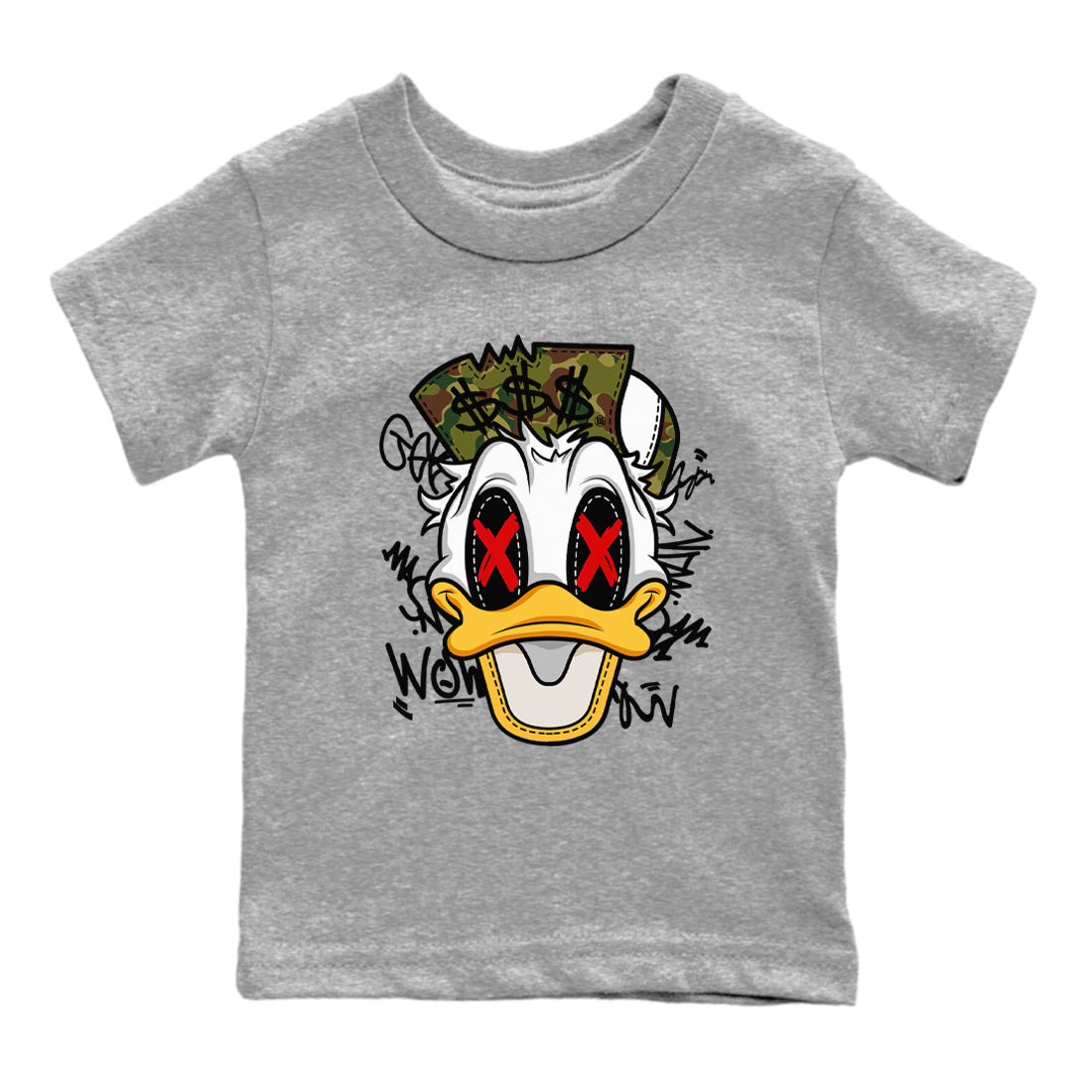 Air Max 90 Duck Camo shirts to match jordans Crazy Duck sneaker match tees Air Max 90 Reverse Duck Camo match shoes to clothes Drip Gear Zone Youth Baby Heather Grey 2 tee