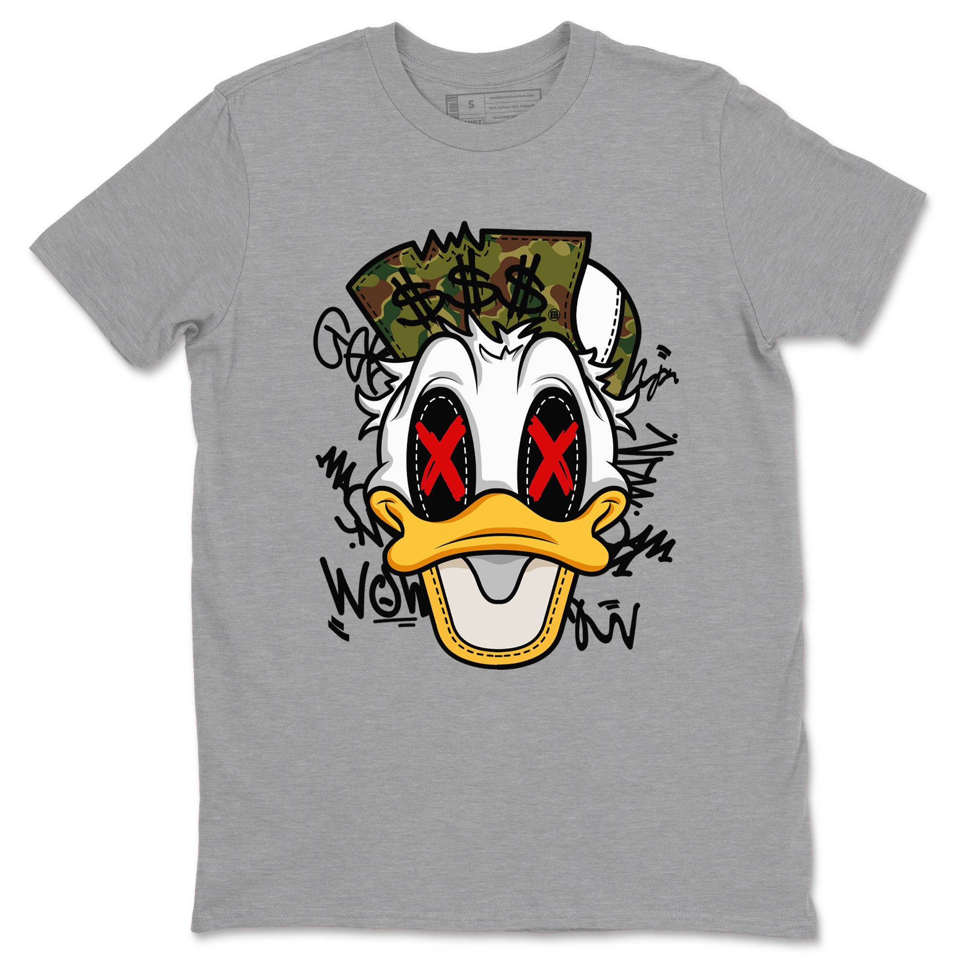 Air Max 90 Duck Camo shirts to match jordans Crazy Duck sneaker match tees Air Max 90 Reverse Duck Camo match shoes to clothes Drip Gear Zone unisex cotton Heather Grey 2 shirts