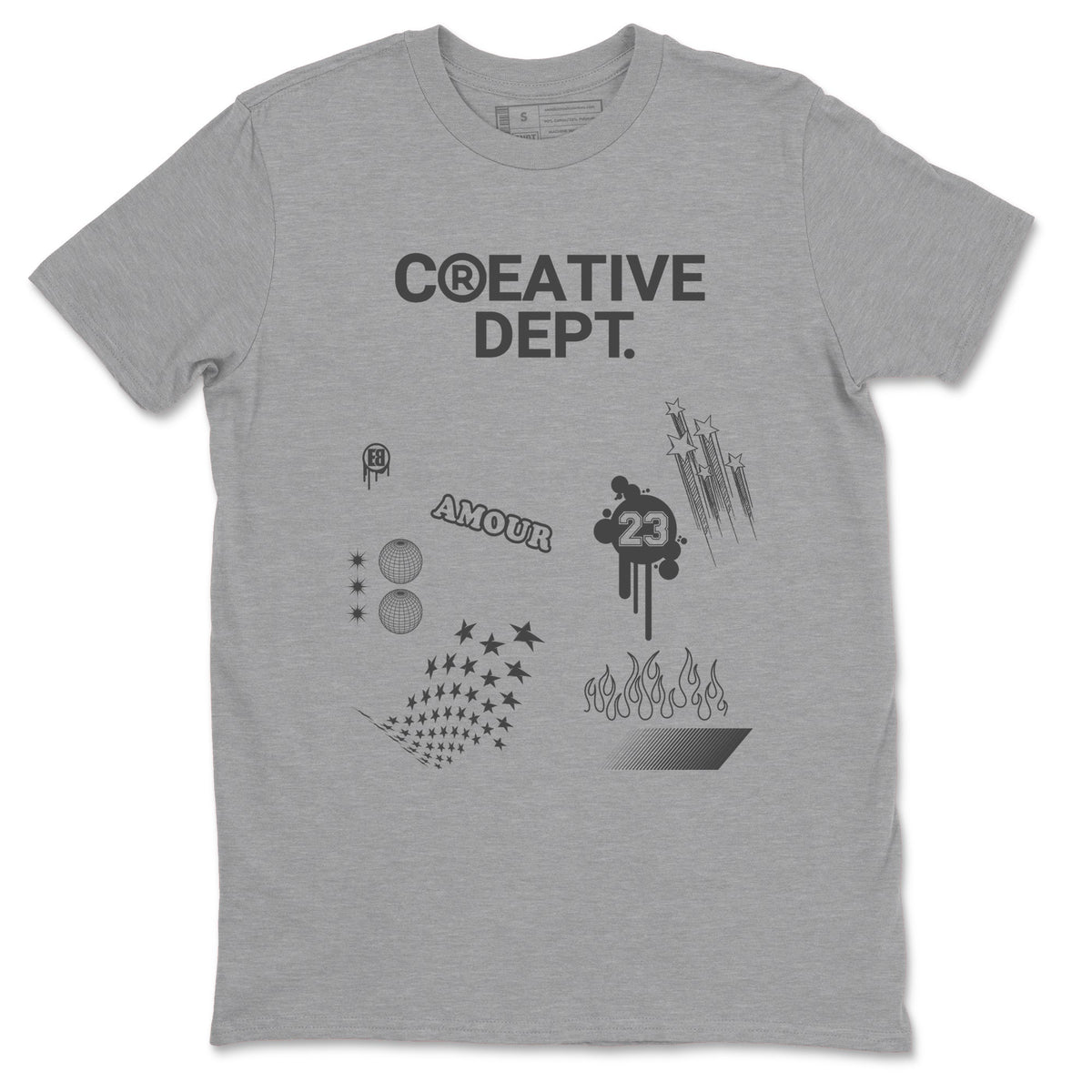 4s Wet Cement Shirts To Match Jordans Creative Dept sneaker match tees Air Jordan 4 Wet Cement Tee Drip Gear Zone unisex cotton Heather Grey 2 crew neck shirts