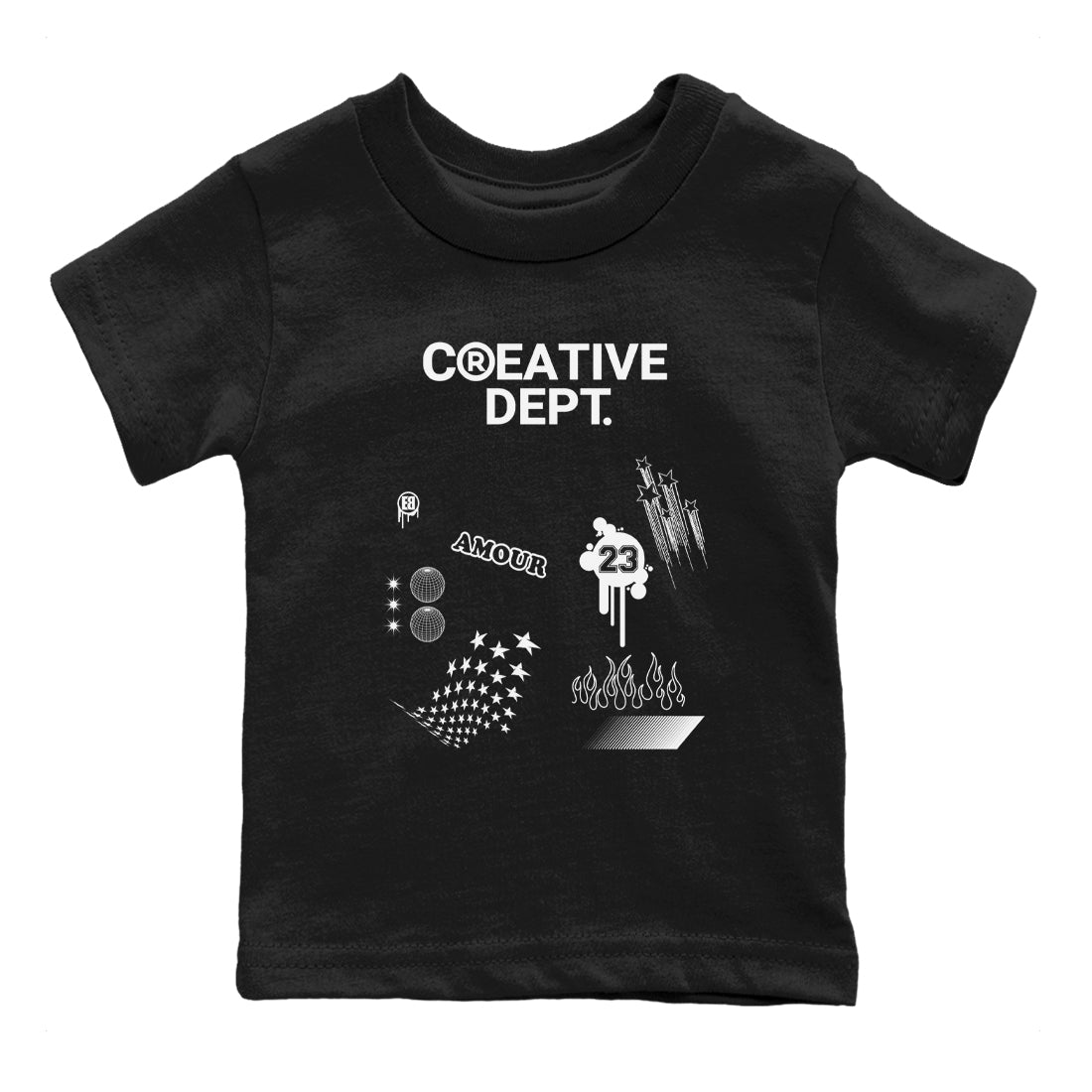 4s White Thunder Shirts To Match Jordans Creative Dept sneaker match tees Air Jordan 4 White Thunder Tee Drip Gear Zone Youth Baby Black 2 crew neck shirts