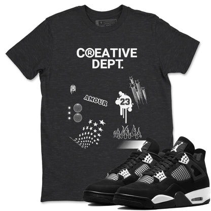 4s White Thunder Shirts To Match Jordans Creative Dept sneaker match tees Air Jordan 4 White Thunder Tee Drip Gear Zone unisex cotton Charcoal Heather 1 crew neck shirts