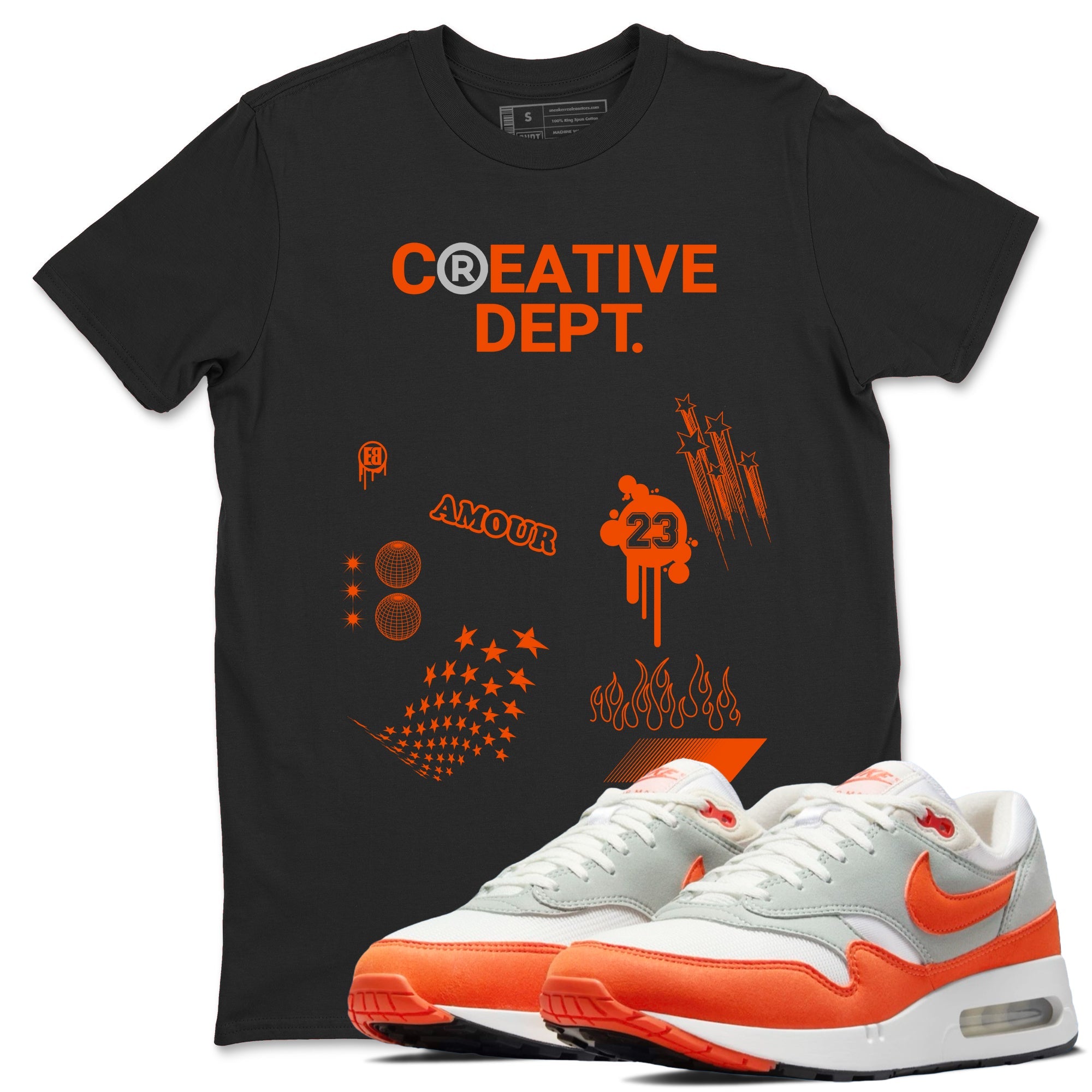 Air Max 1 OG '86 'Summit White and Cosmic Clay shirts to match jordans Creative Dept sneaker match tees Air Max 1 Cosmic Clay match shoes to clothes Drip Gear Zone unisex cotton Black 1 shirts