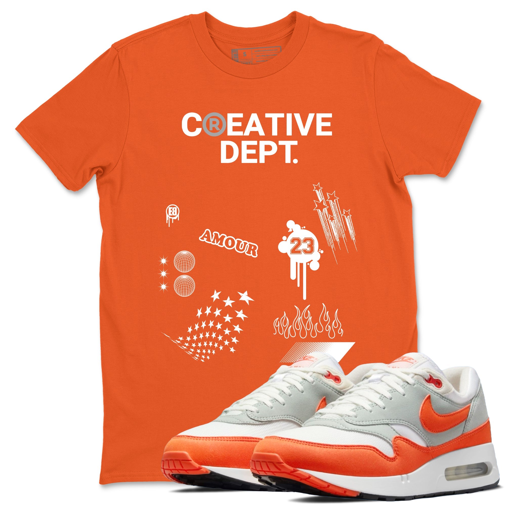 Air Max 1 OG '86 'Summit White and Cosmic Clay shirts to match jordans Creative Dept sneaker match tees Air Max 1 Cosmic Clay match shoes to clothes Drip Gear Zone unisex cotton Orange 1 shirts