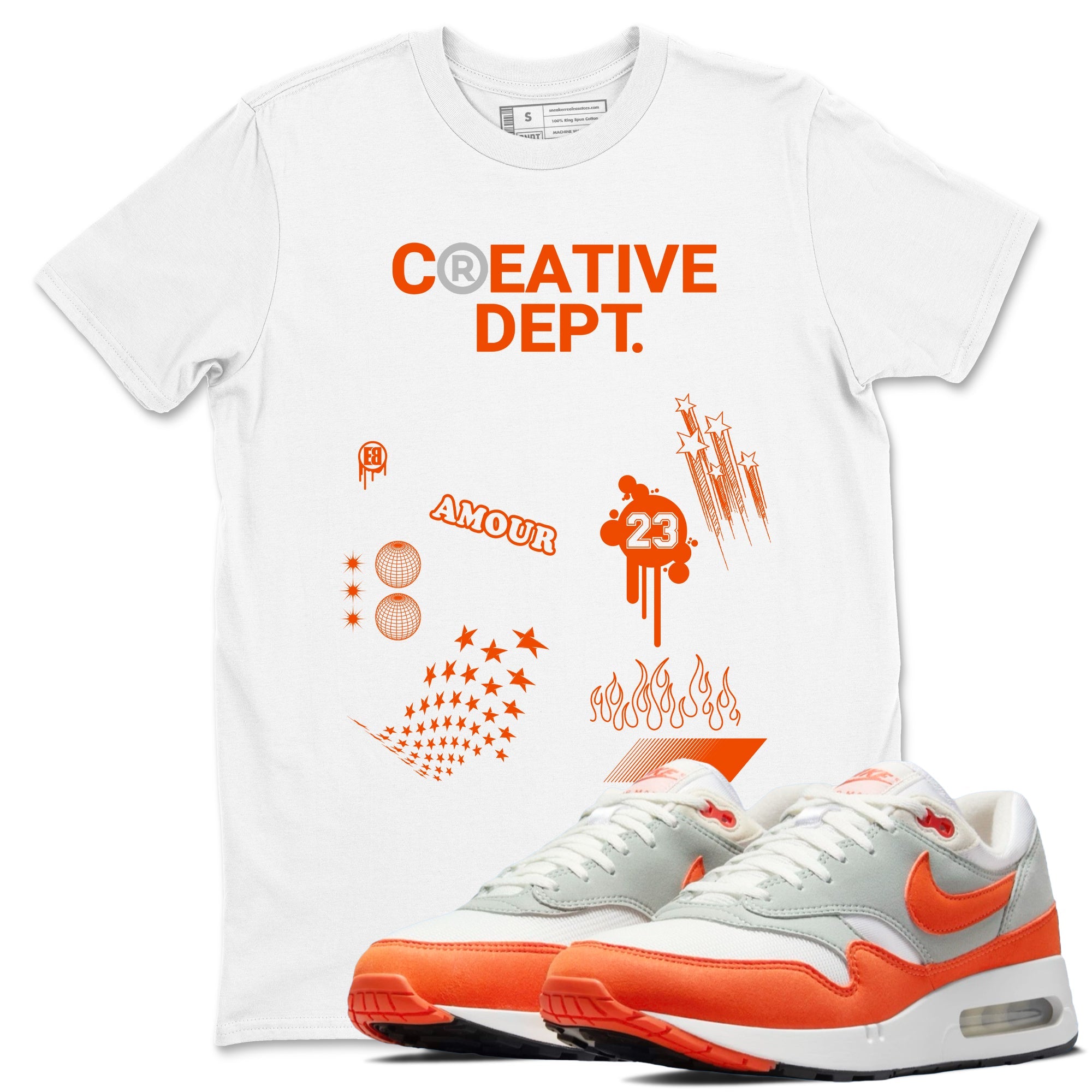 Air Max 1 OG '86 'Summit White and Cosmic Clay shirts to match jordans Creative Dept sneaker match tees Air Max 1 Cosmic Clay match shoes to clothes Drip Gear Zone unisex cotton White 1 shirts