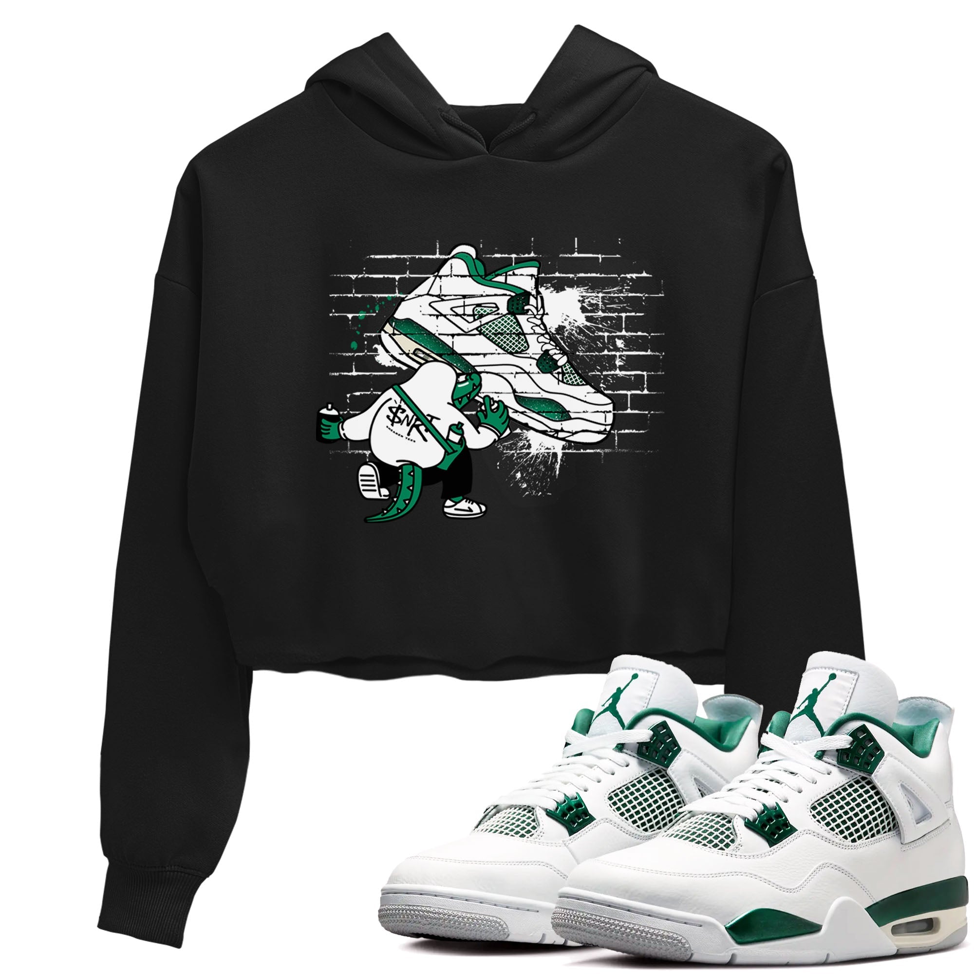 4s Oxidized Green shirts to match jordans Crocodile Artist sneaker match tees Air Jordan 4 Oxidized Green Drip Gear Zone streetwear brand Black 1 crop tee