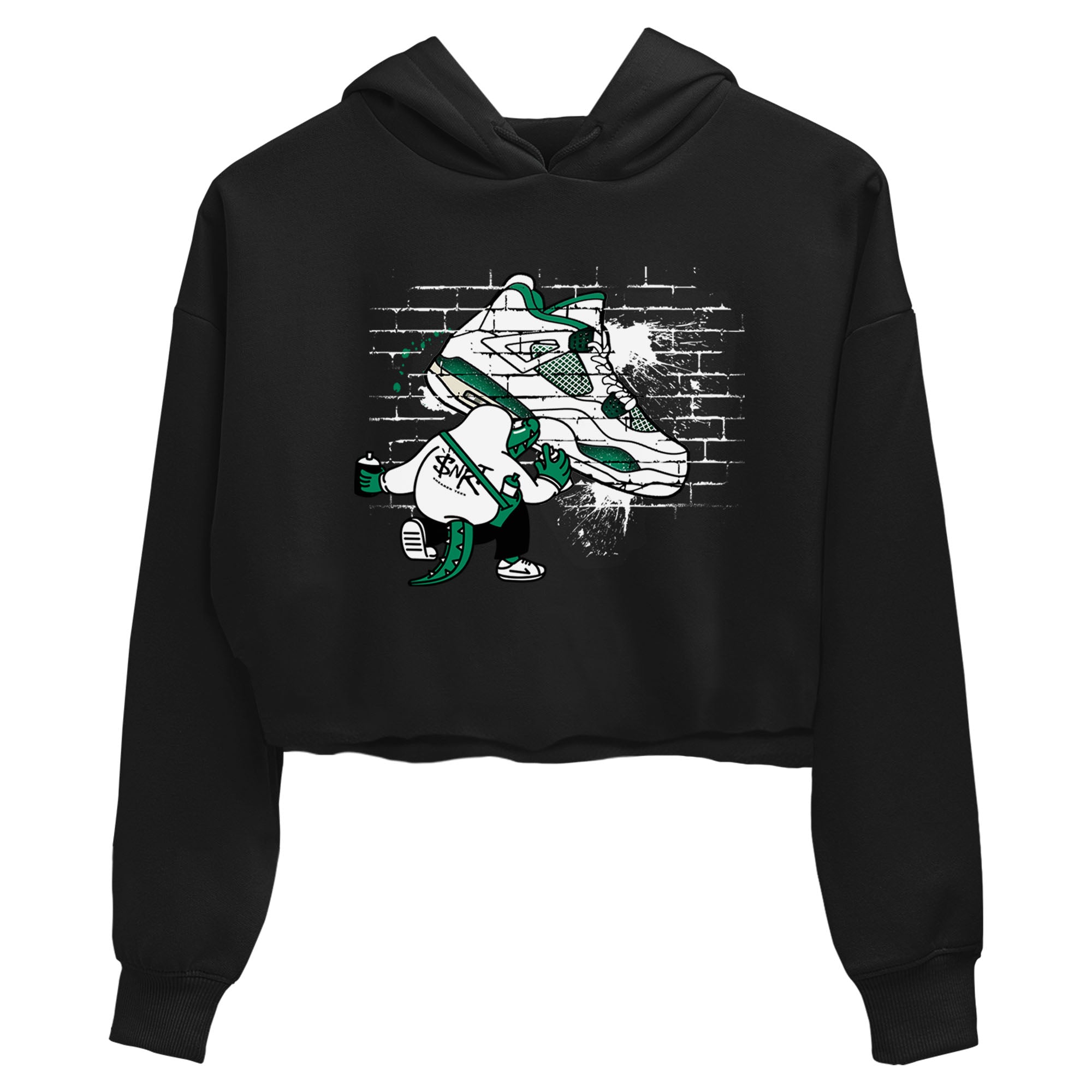 4s Oxidized Green shirts to match jordans Crocodile Artist sneaker match tees Air Jordan 4 Oxidized Green Drip Gear Zone streetwear brand Black 2 crop tee
