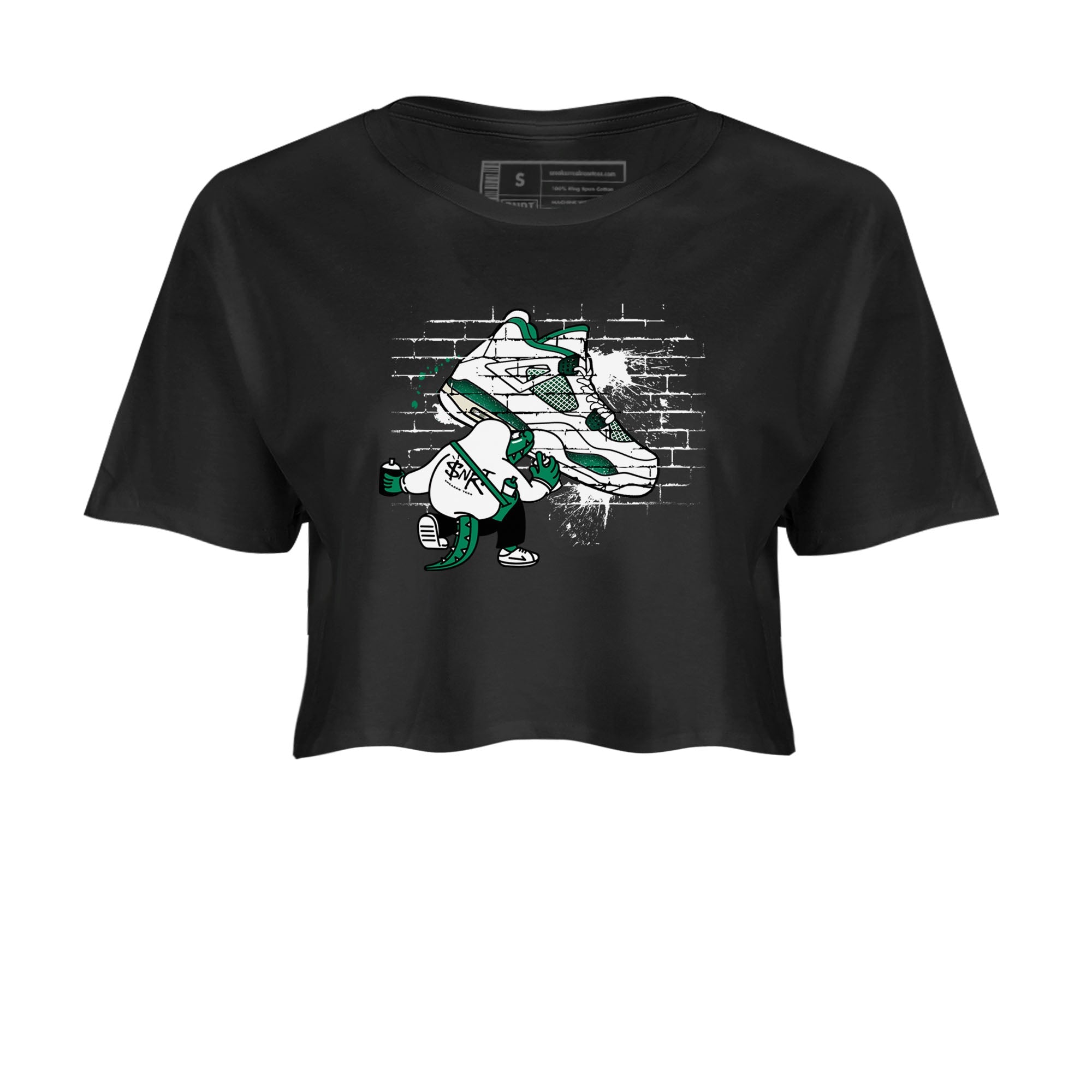 4s Oxidized Green shirts to match jordans Crocodile Artist sneaker match tees Air Jordan 4 Oxidized Green Drip Gear Zone streetwear brand Black 2 crop tee