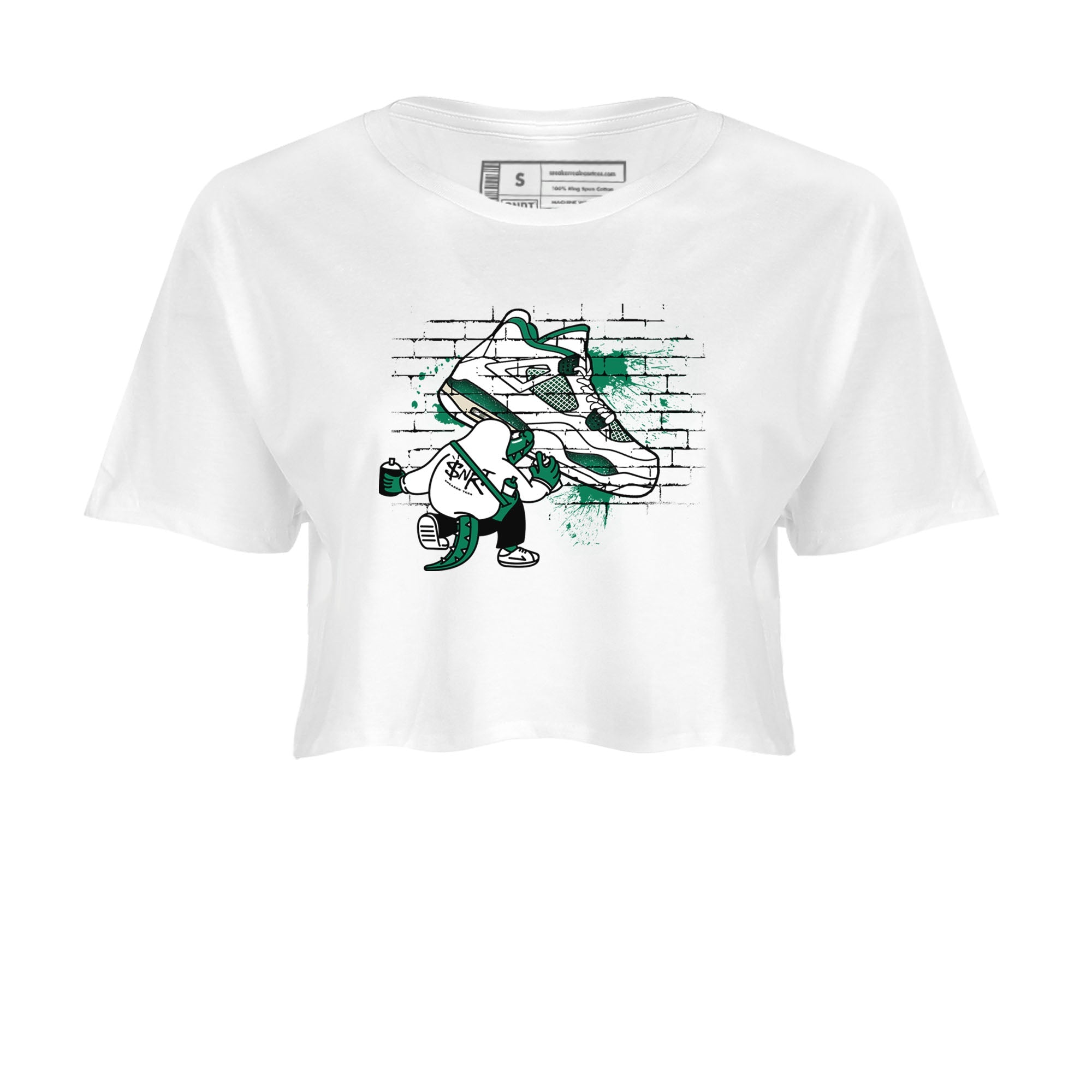 4s Oxidized Green shirts to match jordans Crocodile Artist sneaker match tees Air Jordan 4 Oxidized Green Drip Gear Zone streetwear brand White 2 crop tee